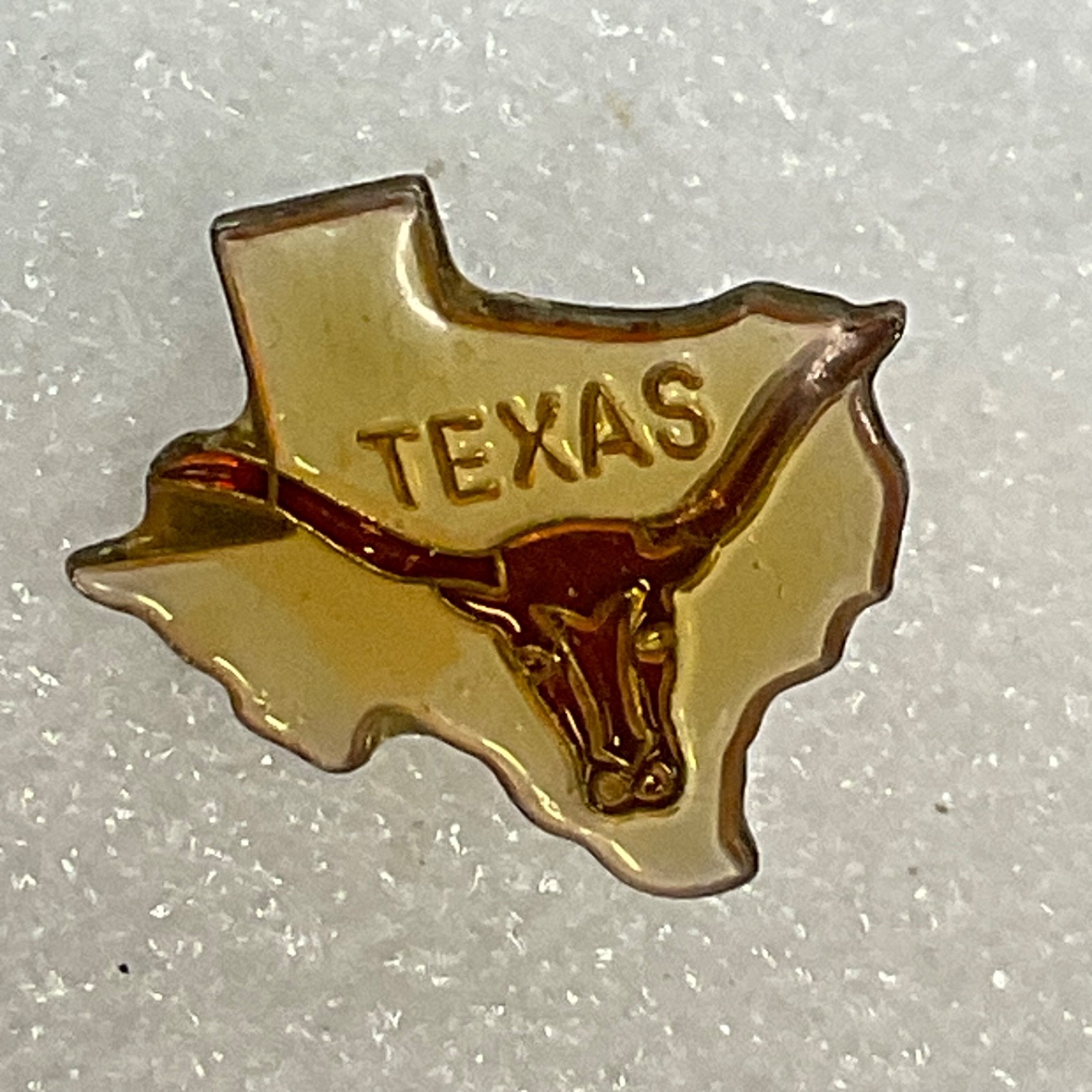 Vintage Texas State Longhorn Enamel Pin 1in Gold Tone Souvenir Lapel Badge - Image 5