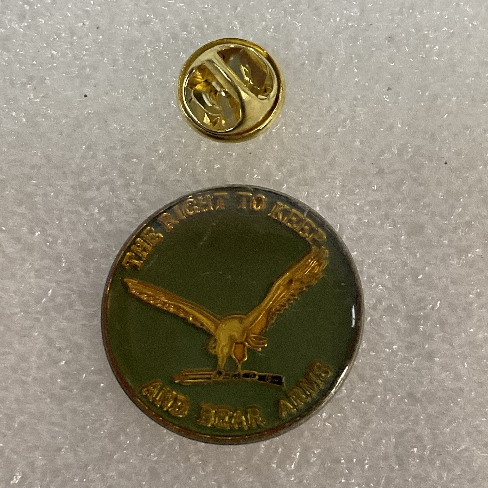 The Right to Keep & Bear Arms Eagle 1” Round Enamel Metal Pin Pinback - Image 2