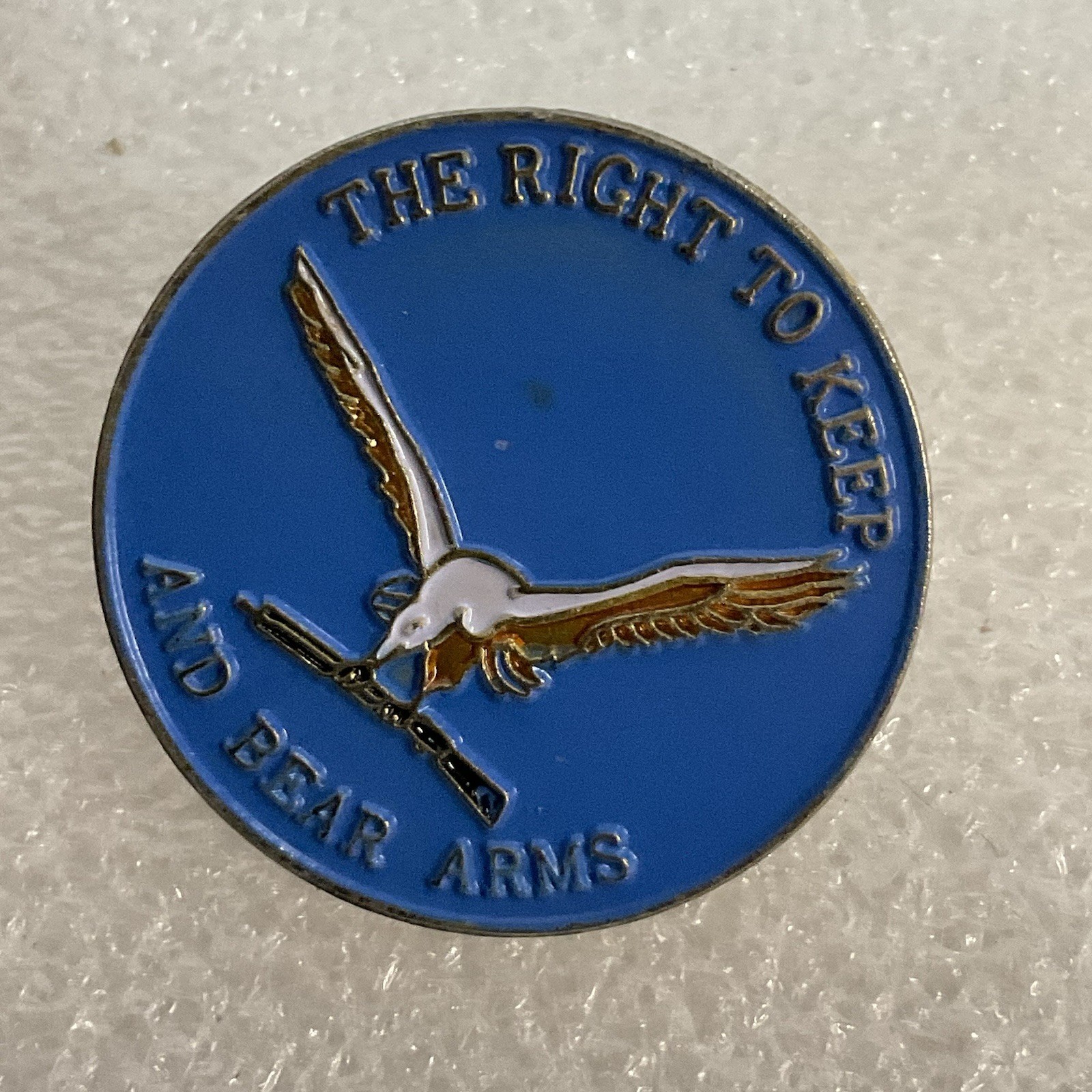 The Right to Keep & Bear Arms Eagle 1” Round Multicolor Metal Pin Pinback - Image 2
