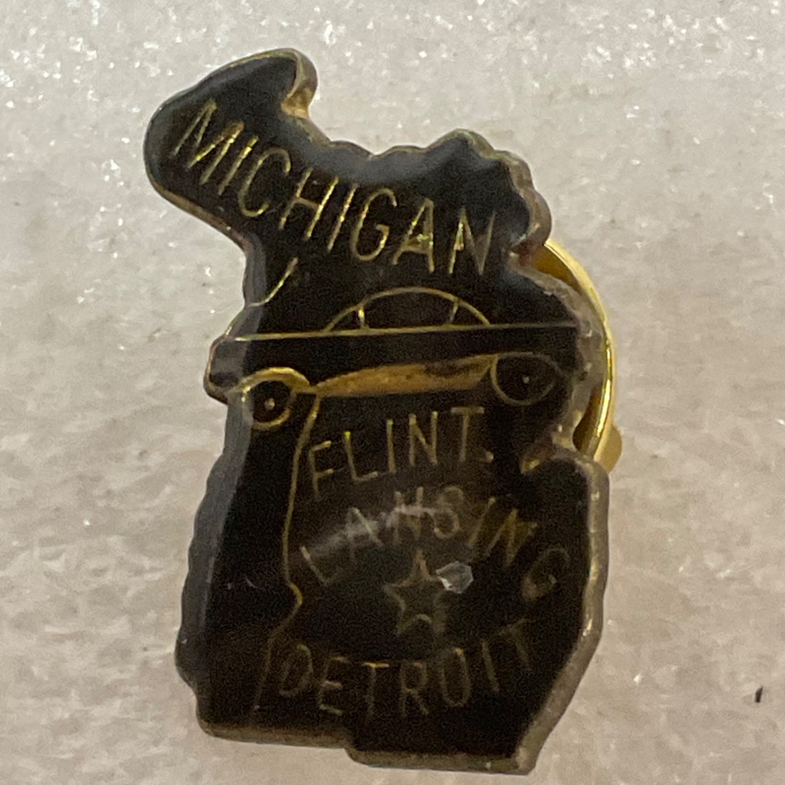Vintage Michigan State Pin Flint Lansing Detroit Auto Design 1in Souvenir Lapel - Image 5