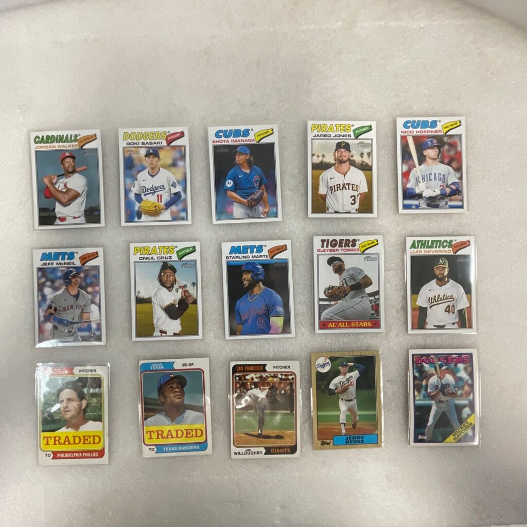 2025 Topps Heritage & Vintage Topps Baseball 15 Card Lot Sasaki Cruz - Image 1