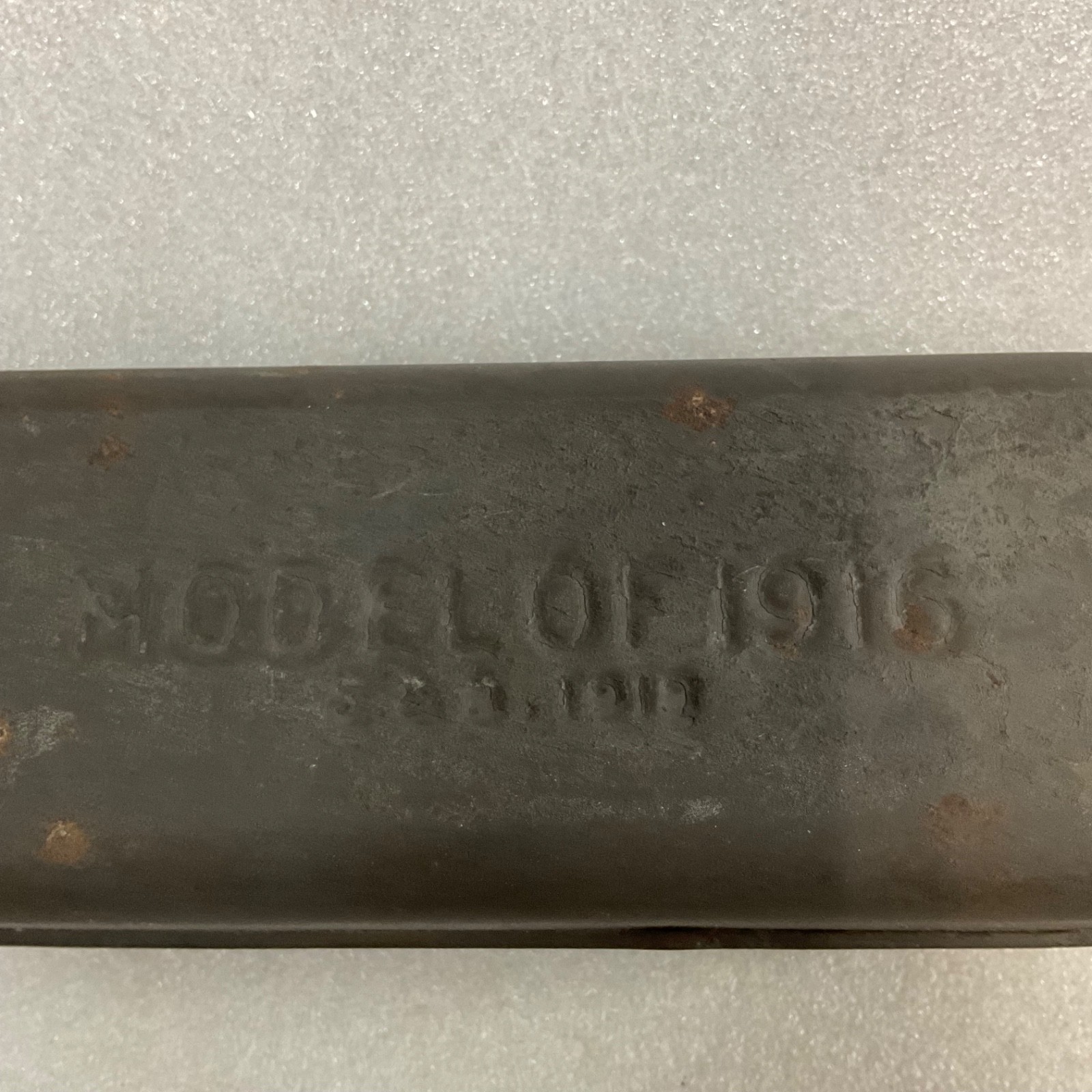 Model of 1916 Embossed Metal Storage Tin Box Case 7 in - Image 3