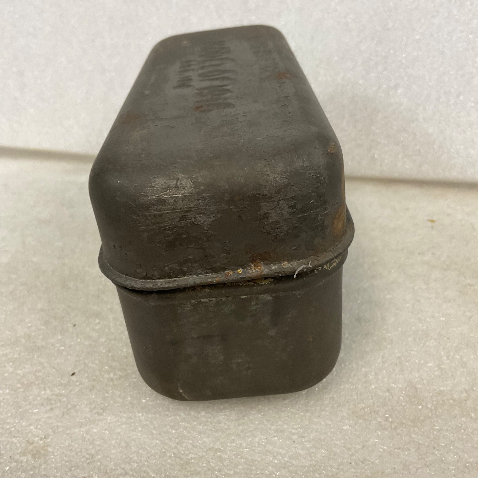 Model of 1916 Embossed Metal Storage Tin Box Case 7 in - Image 4