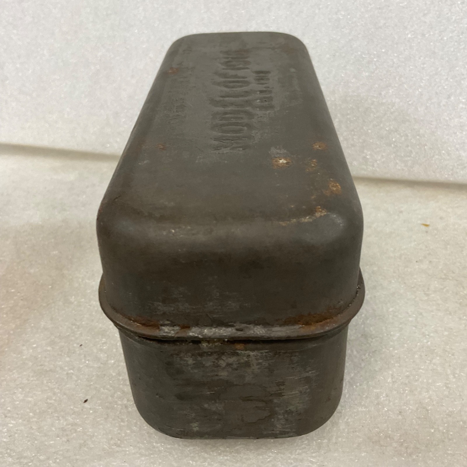 Model of 1916 Embossed Metal Storage Tin Box Case 7 in - Image 6