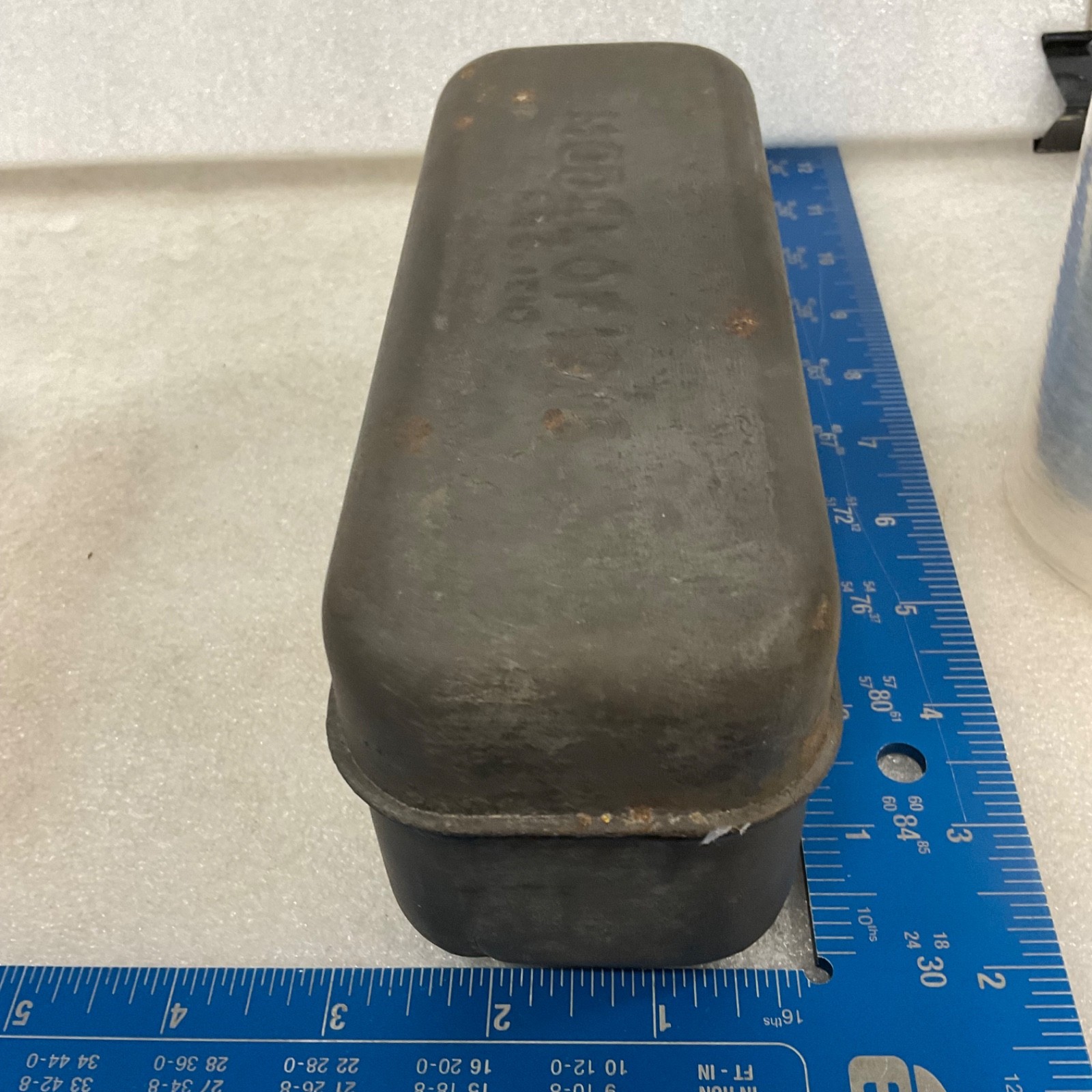 Model of 1916 Embossed Metal Storage Tin Box Case 7 in - Image 10