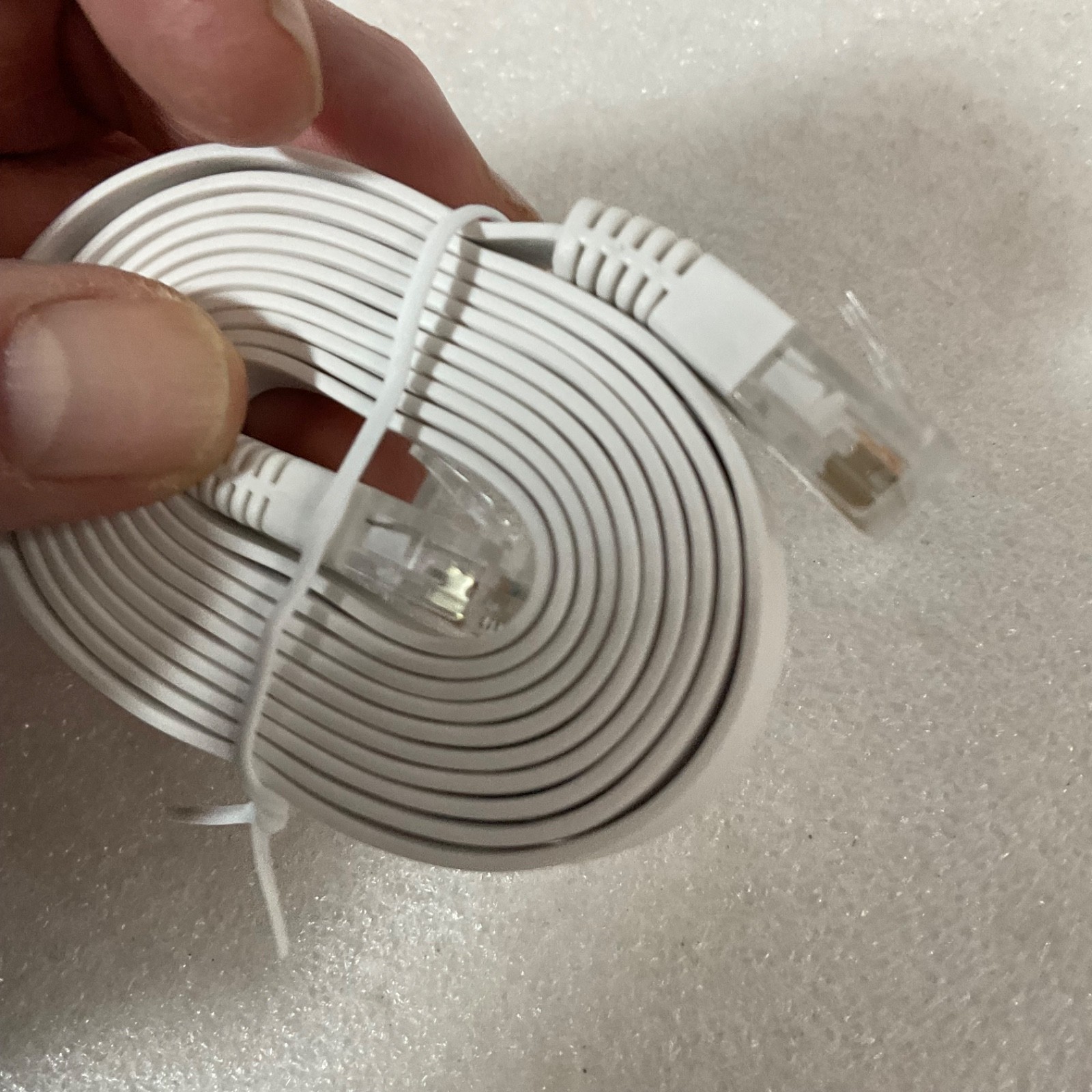 Flat RJ45 Ethernet Cable White 40 in Network LAN Patch Cord - Image 3