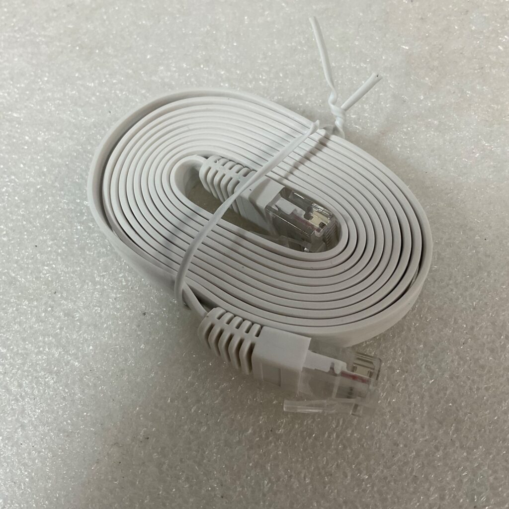 Flat RJ45 Ethernet Cable White 40 in Network LAN Patch Cord - Image 1