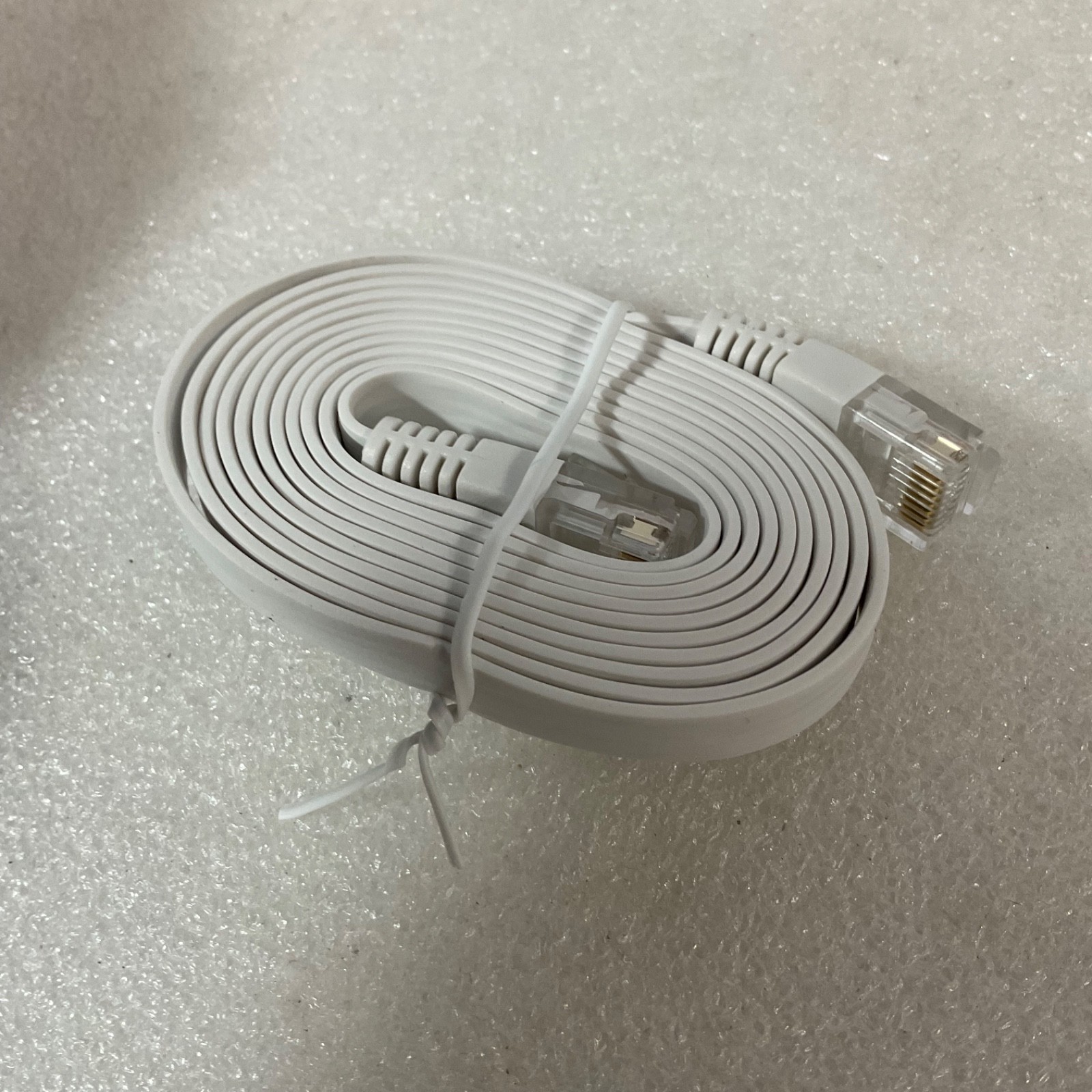 Flat RJ45 Ethernet Cable White 40 in Network LAN Patch Cord - Image 2