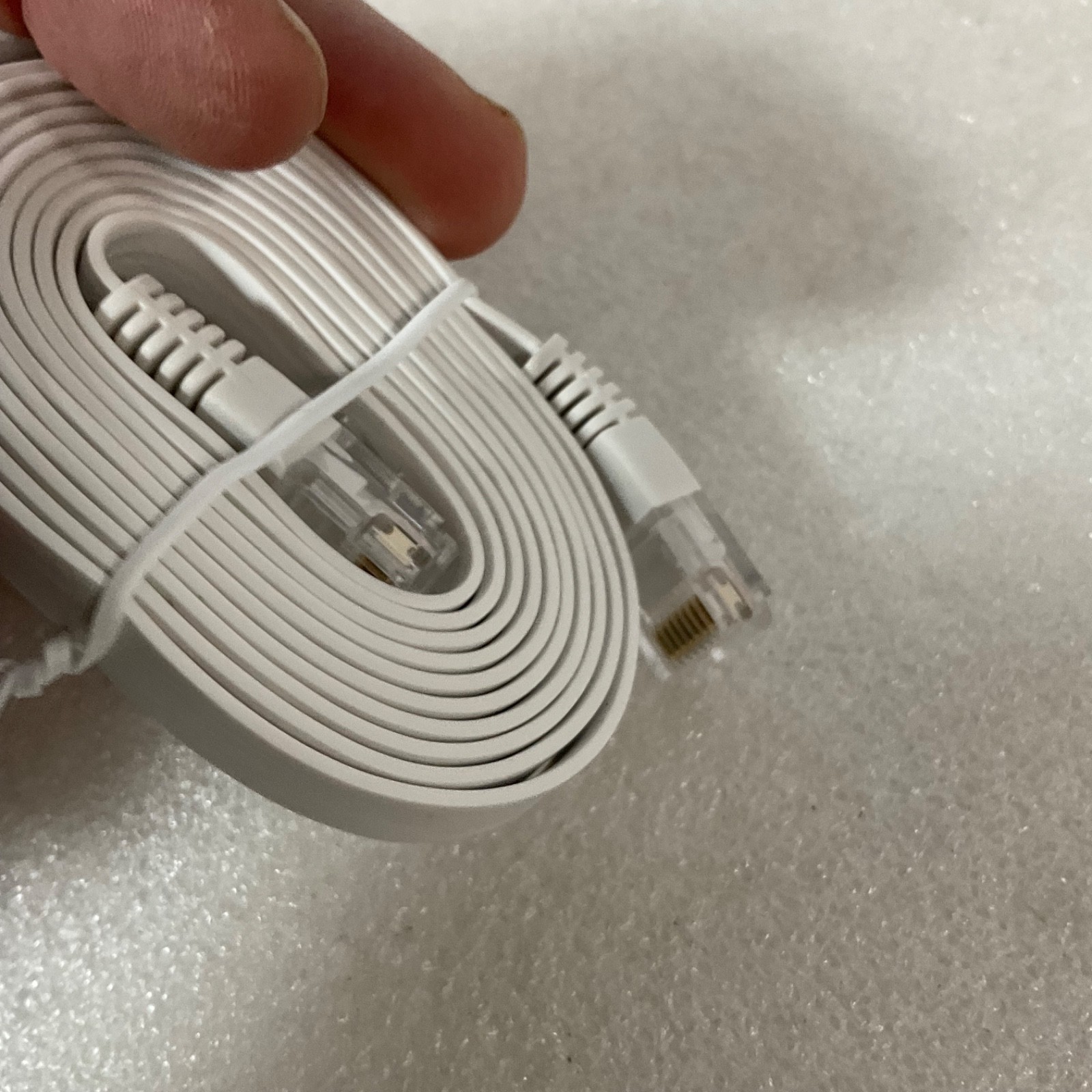 Flat RJ45 Ethernet Cable White 40 in Network LAN Patch Cord - Image 4