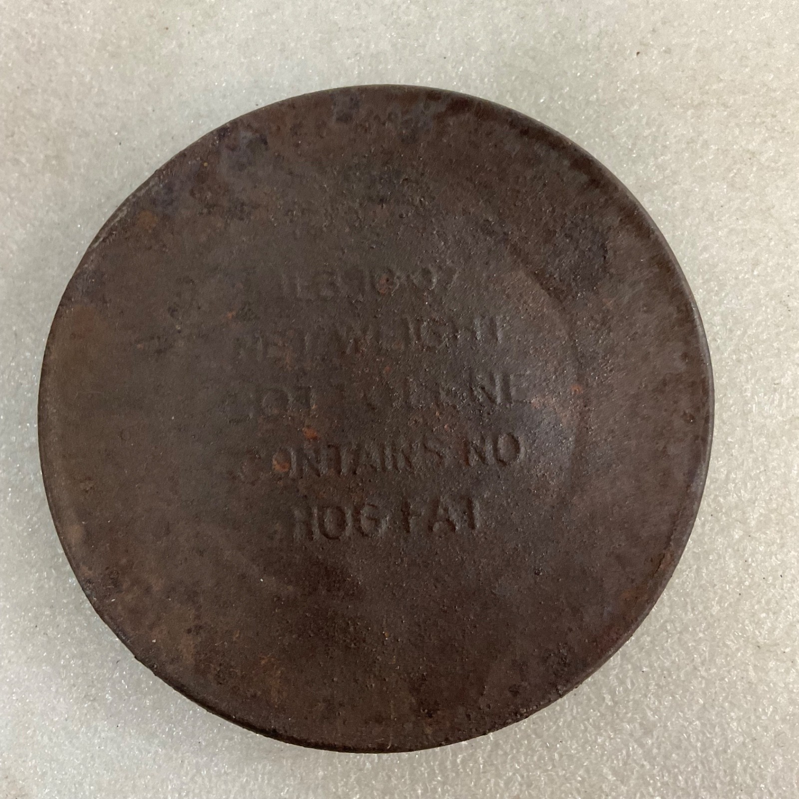 City Drug Co Twin Falls Idaho Cold Cream Tin Lid Hog Fat 4 in - Image 1