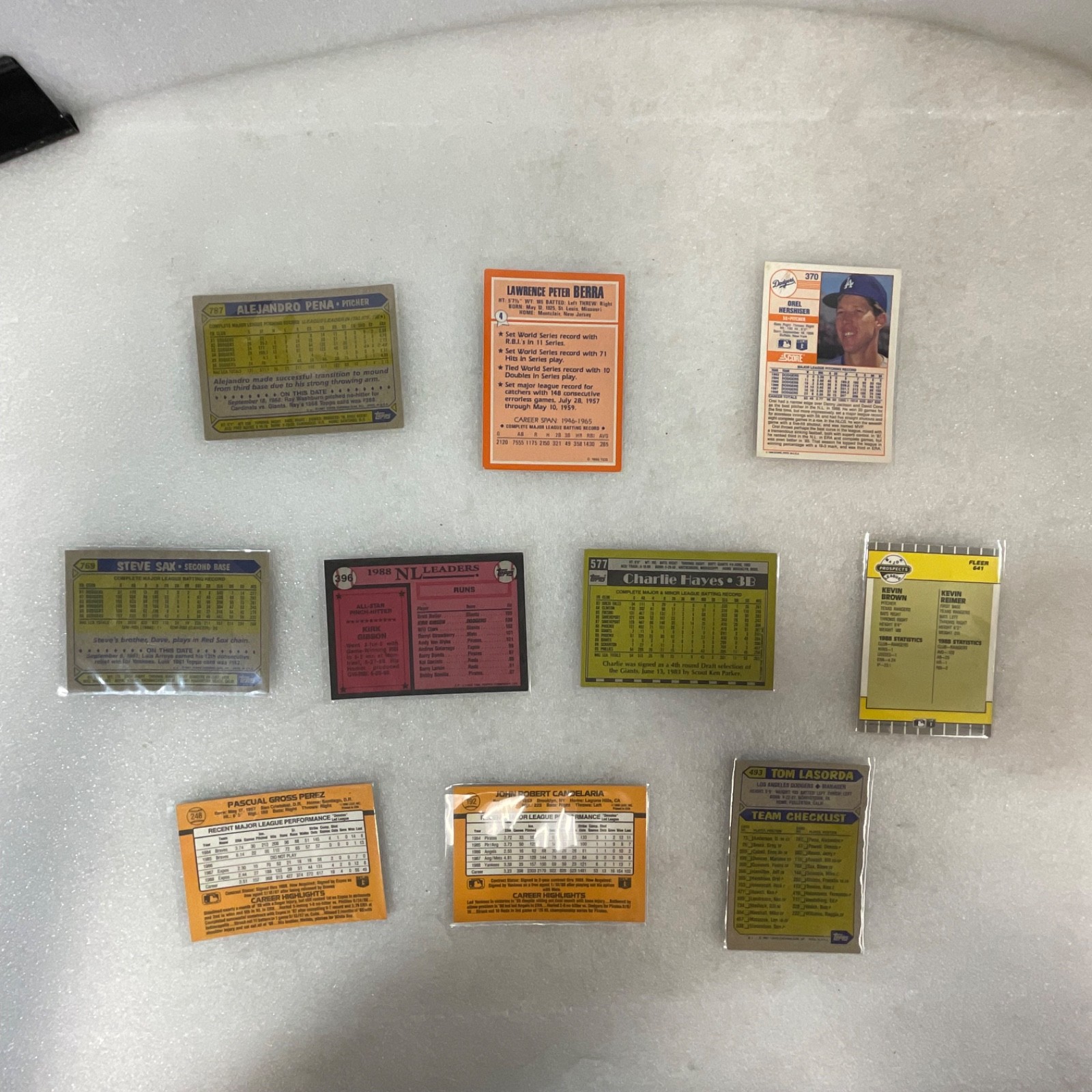 1985-90 Baseball 10 Card Lot Yogi Berra Dodgers Topps Donruss Fleer - Image 2