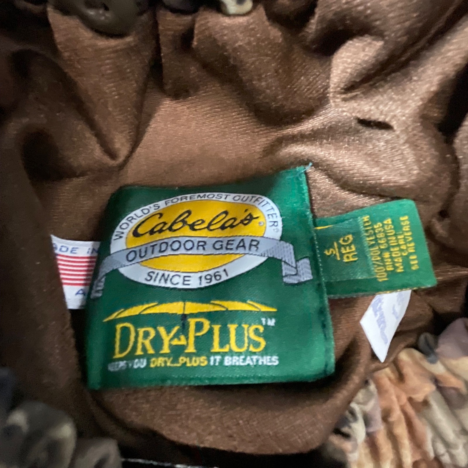 Cabela’s Dry-Plus Camo Hunting Pants Small Regular USA Made DuPont Teflon HT - Image 3