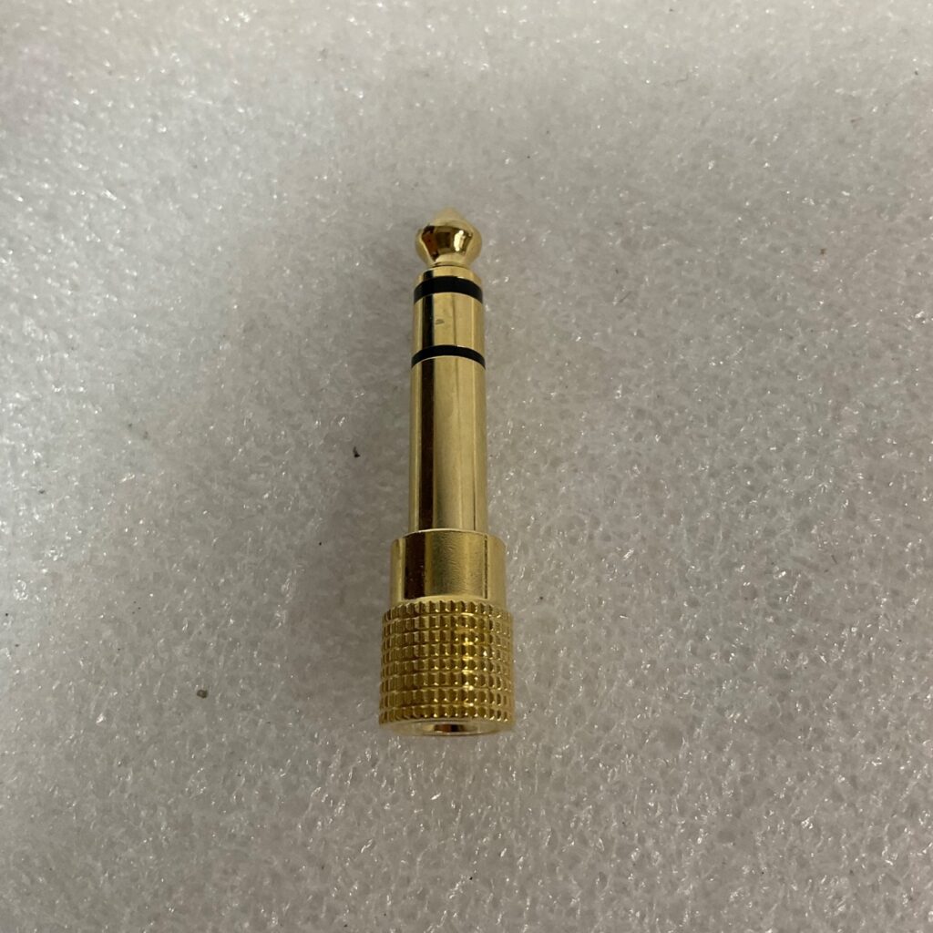 3.5mm Female to 1/4 in Male Audio Jack Adapter Gold Tone 2 in - Image 1