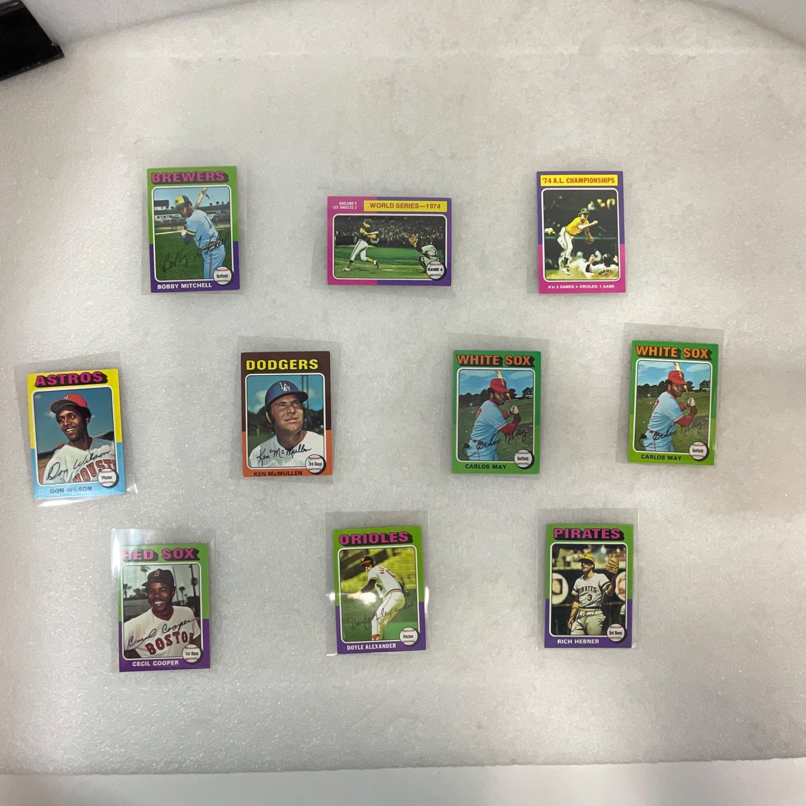 1975 Topps Mini Baseball 10 Card Lot Cooper May Wilson World Series - Image 1