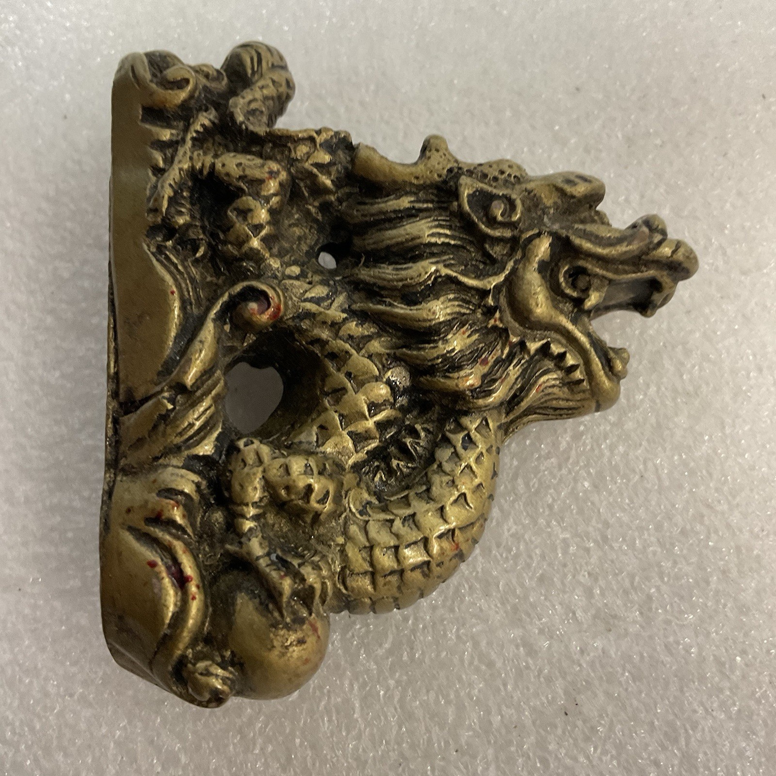 Brass Colored 2.5” Chinese Dragon Mini Shelf Trinket - Image 1