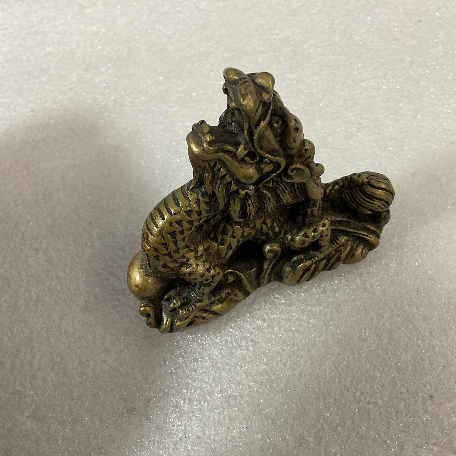 Brass Colored 2.5” Chinese Dragon Mini Shelf Trinket - Image 8