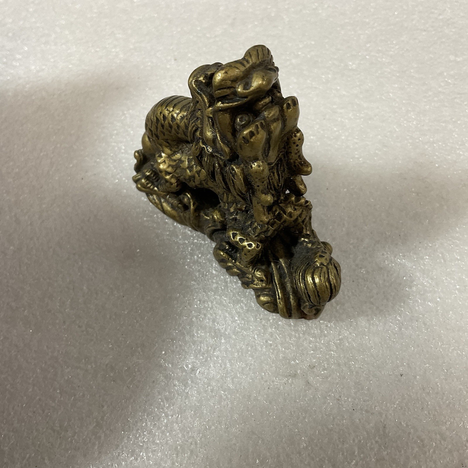 Brass Colored 2.5” Chinese Dragon Mini Shelf Trinket - Image 5