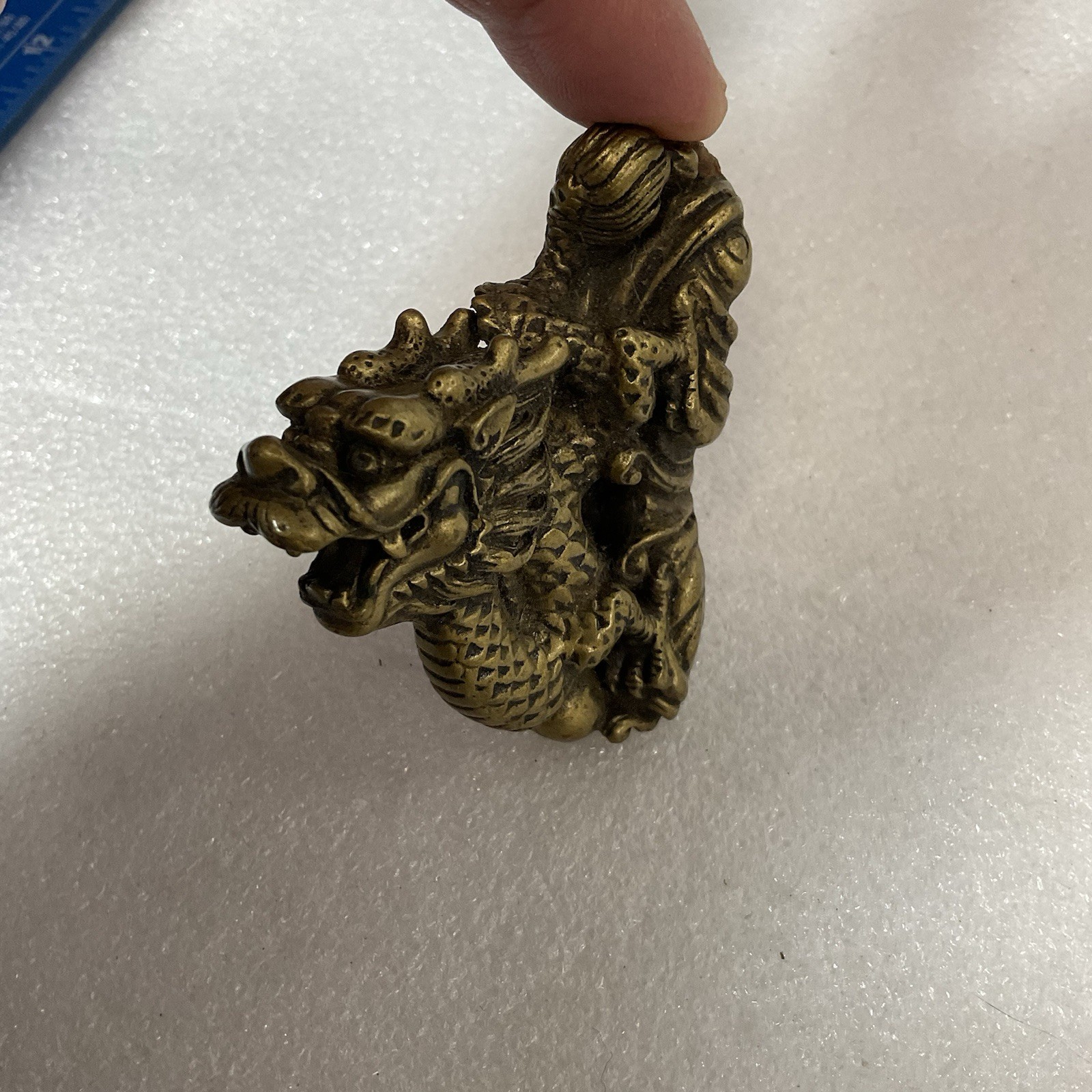 Brass Colored 2.5” Chinese Dragon Mini Shelf Trinket - Image 10