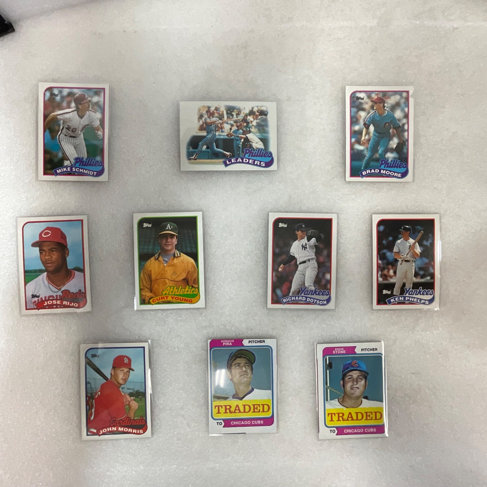 1974 1989 Topps Baseball 10 Card Lot Mike Schmidt Traded Phillies Cubs - Image 1