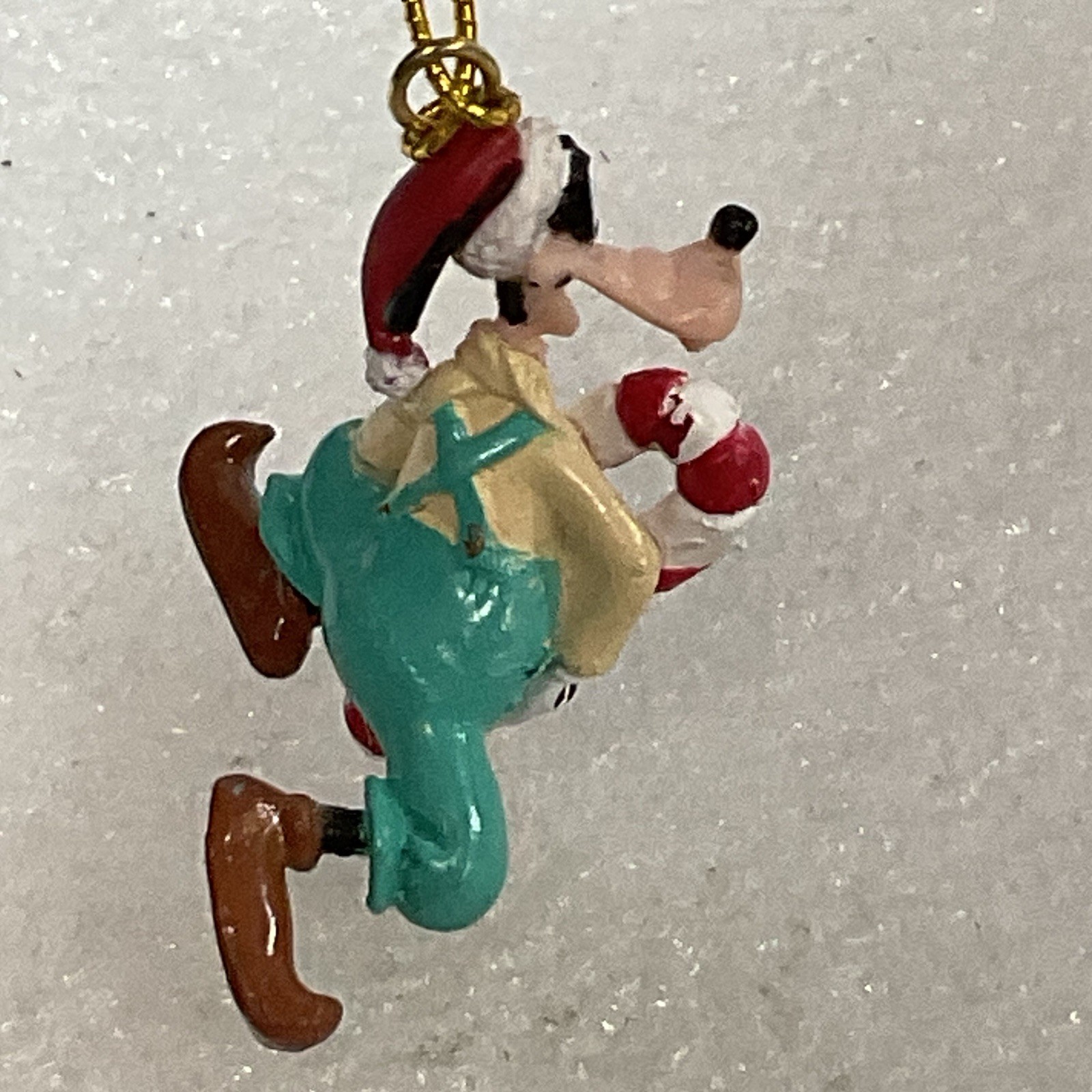 Disney Goofy with Candy Cane Santa Hat Miniature Christmas Ornament Vtg 1 inch - Image 6