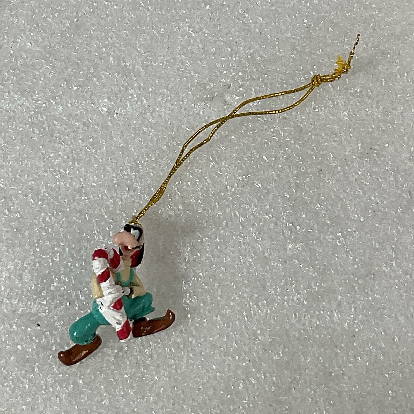 Disney Goofy with Candy Cane Santa Hat Miniature Christmas Ornament Vtg 1 inch - Image 9