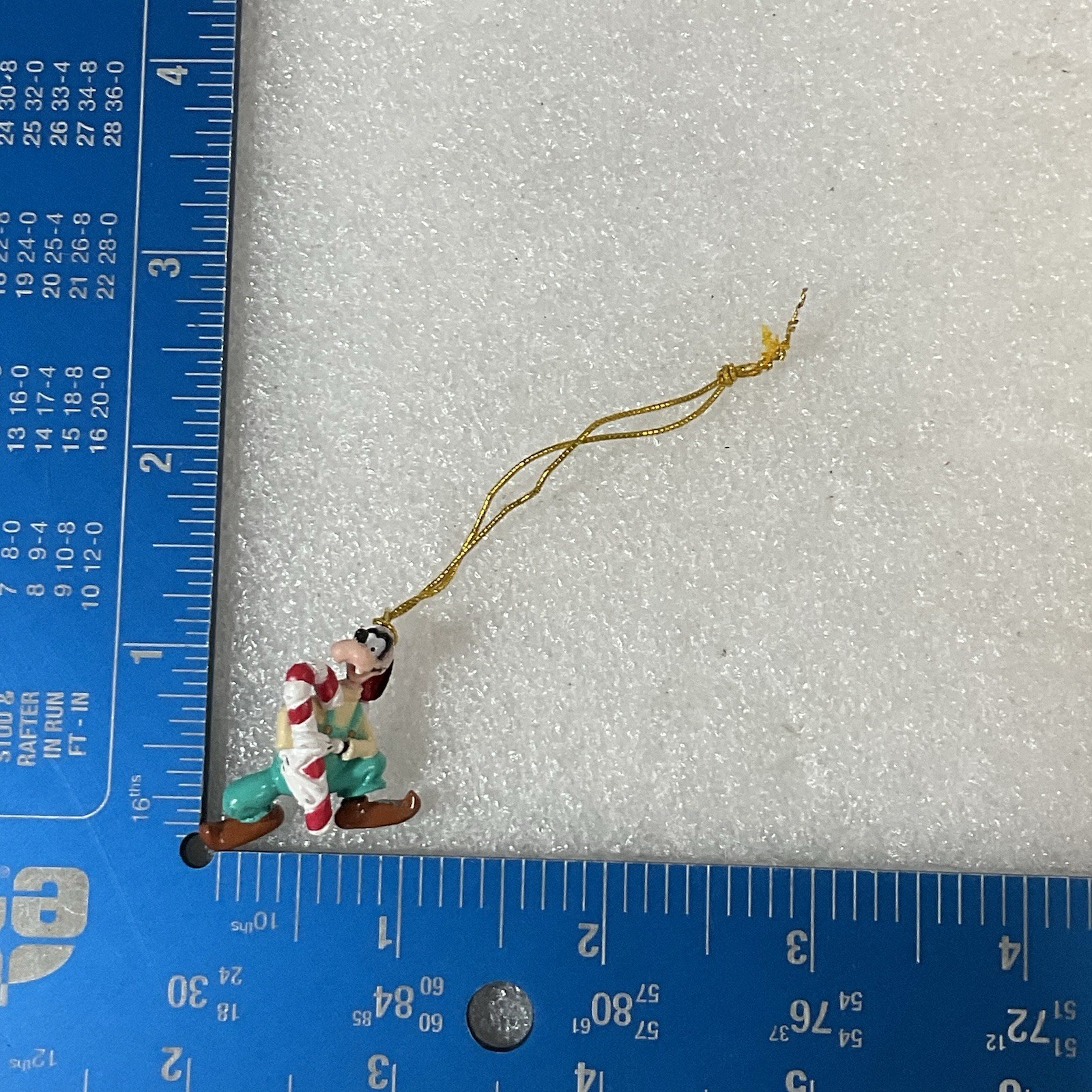 Disney Goofy with Candy Cane Santa Hat Miniature Christmas Ornament Vtg 1 inch - Image 10