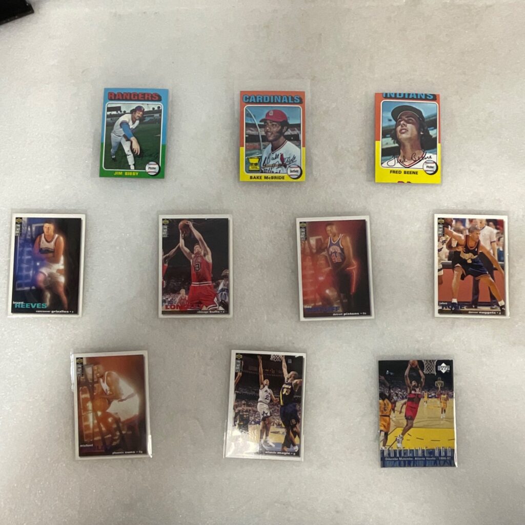 1975 Topps Upper Deck Mixed Sports 10 Card Lot McBride Mutombo Rose - Image 1