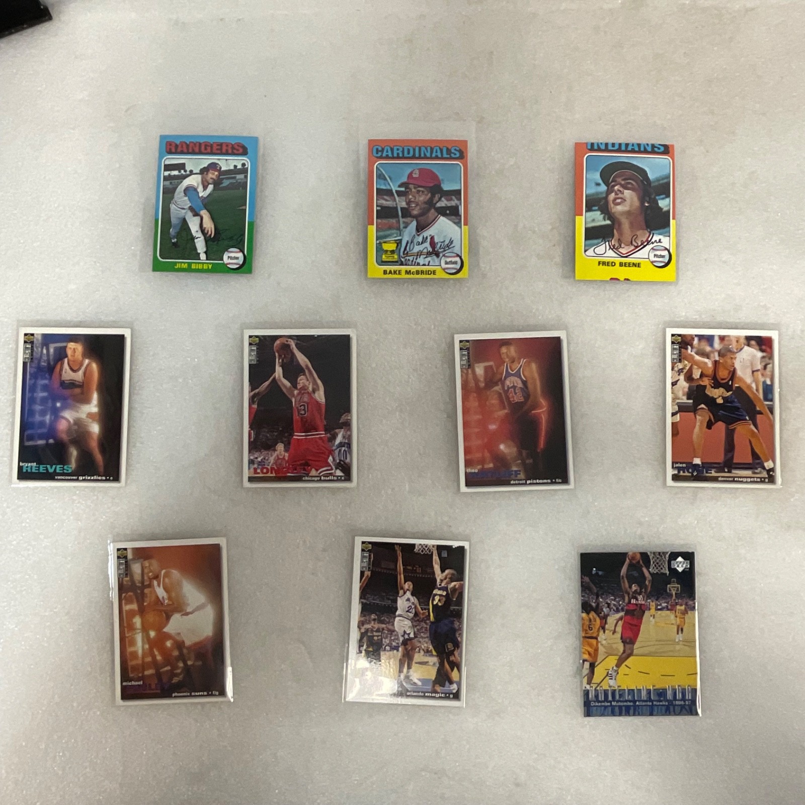 1975 Topps Upper Deck Mixed Sports 10 Card Lot McBride Mutombo Rose - Image 1
