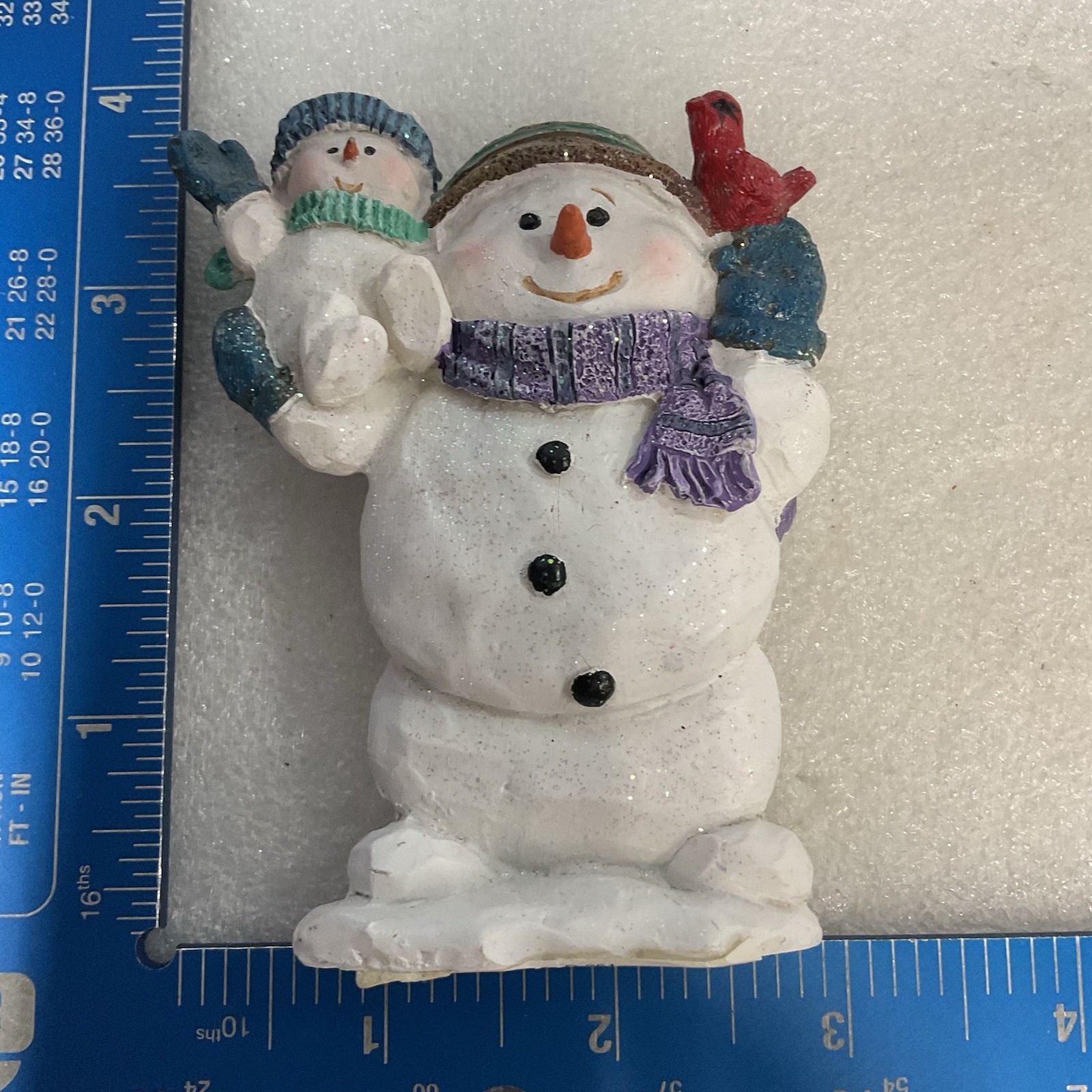 Vintage Ceramic Snowman Snowbaby 4” Tall Shelf Winter Decor - Image 4