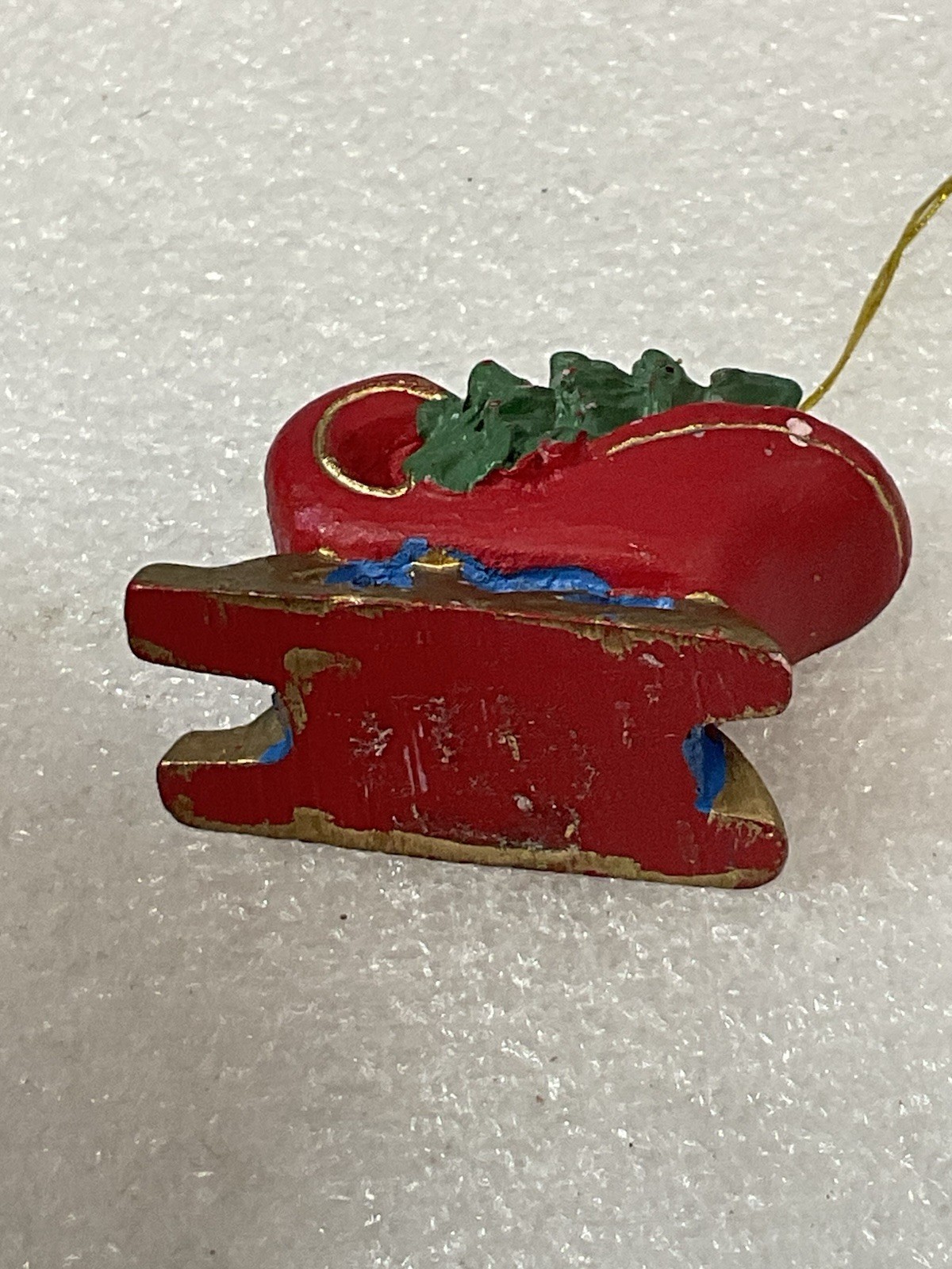 Vintage Hand Painted Resin Miniature Santa’s Sleigh With Gifts Ornament 1.5” - Image 7