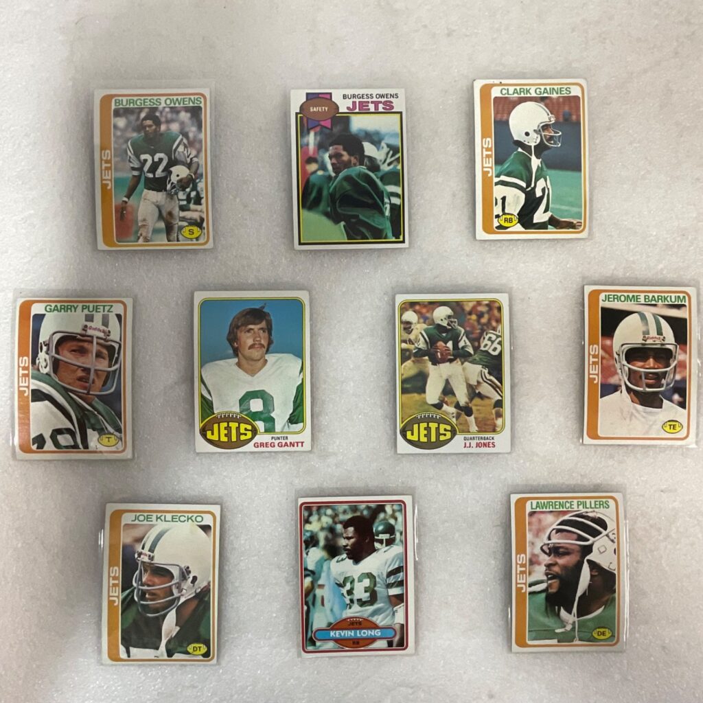 1976-80 Topps New York Jets Football 10 Card Lot Klecko Owens Barkum - Image 1