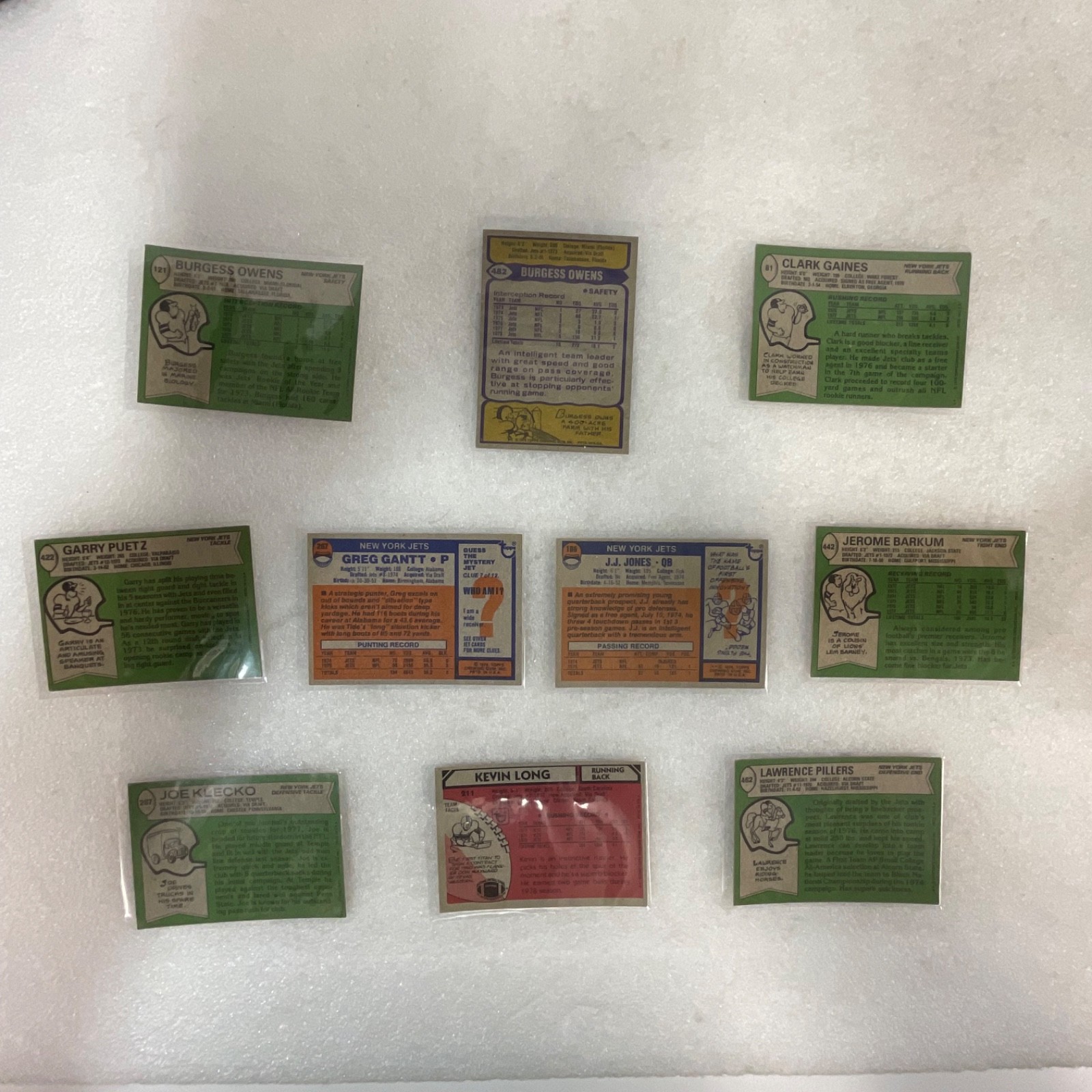 1976-80 Topps New York Jets Football 10 Card Lot Klecko Owens Barkum - Image 2