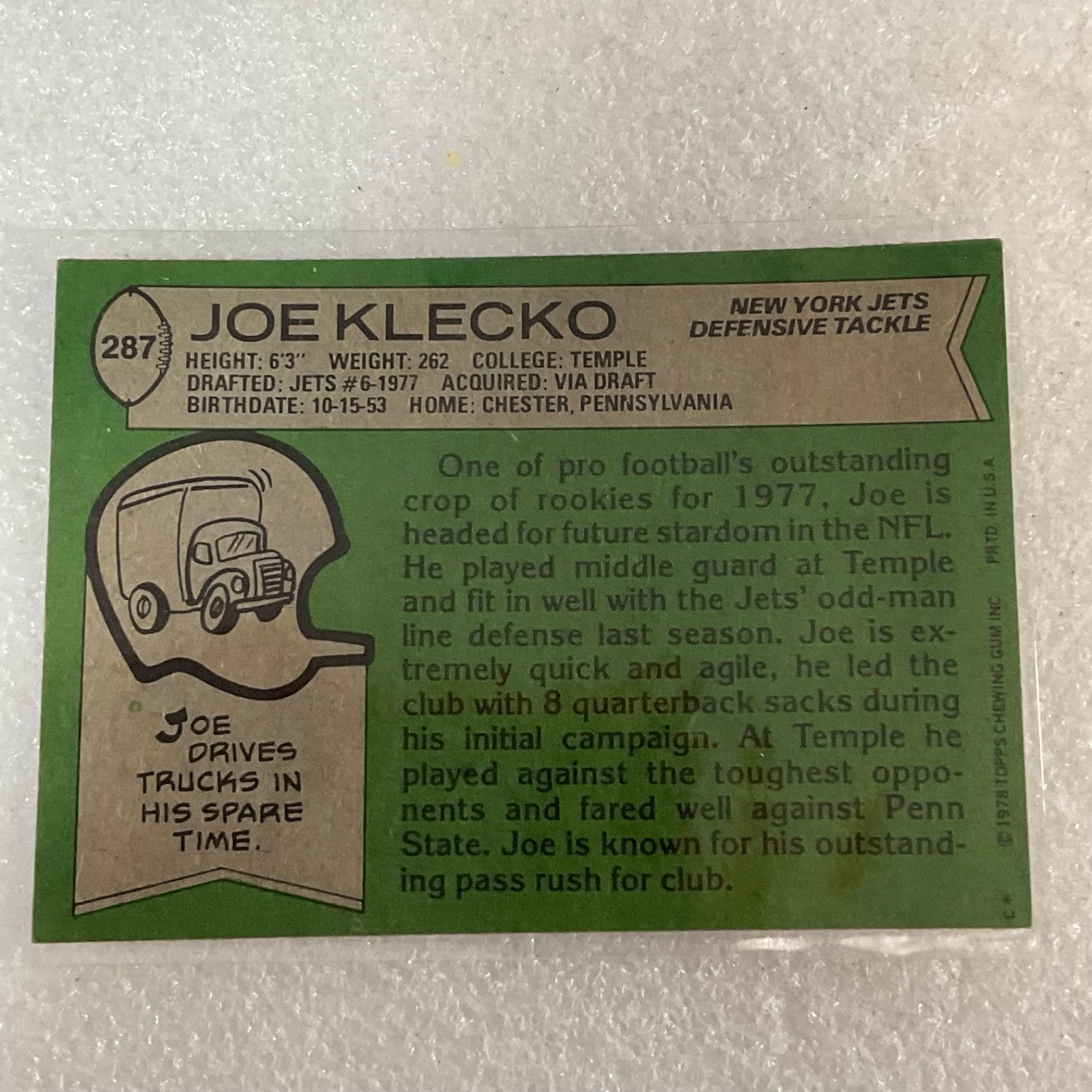 1976-80 Topps New York Jets Football 10 Card Lot Klecko Owens Barkum - Image 20
