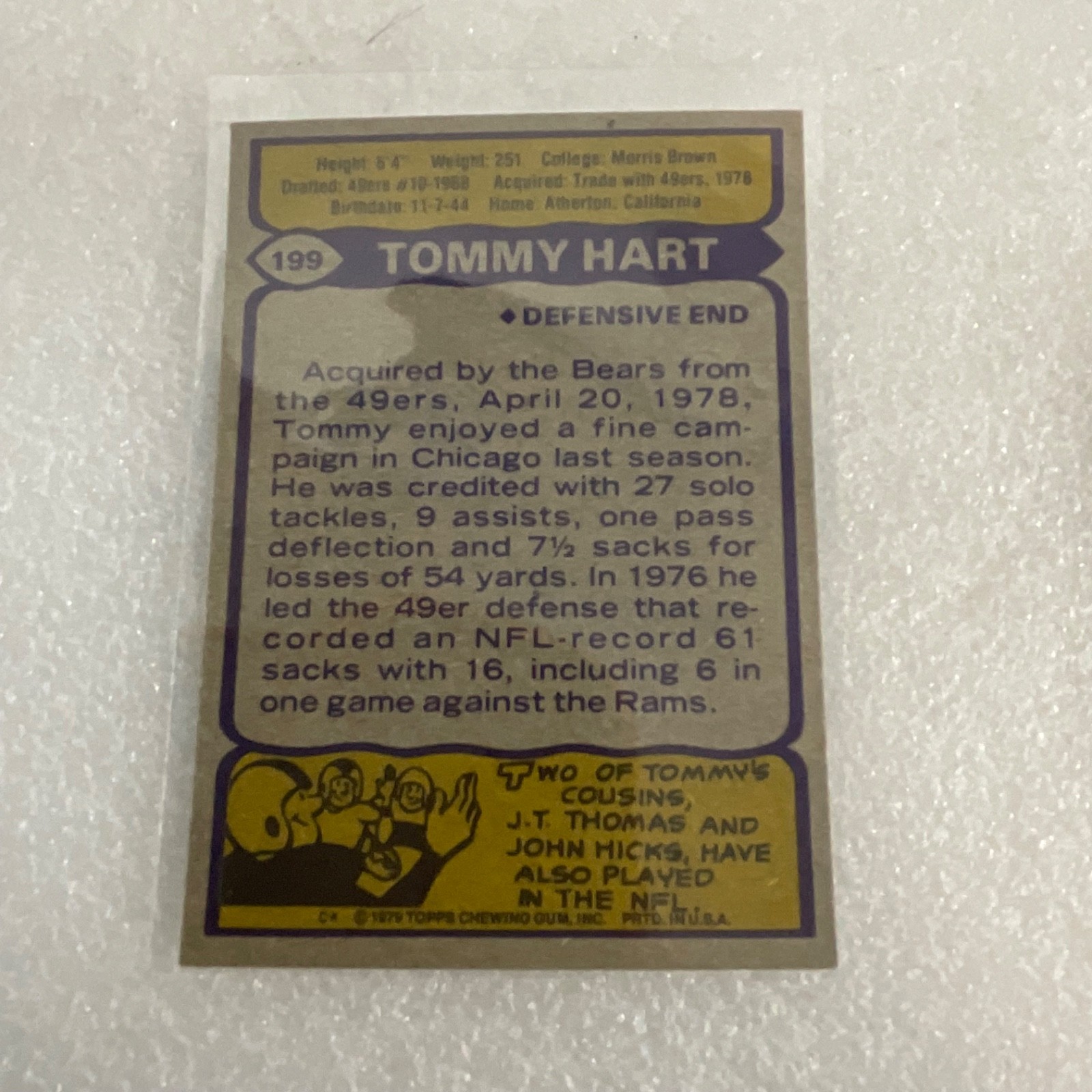 1978-80 Topps Football 10 Card Lot Bears Oilers Jets Brazile Hart - Image 13