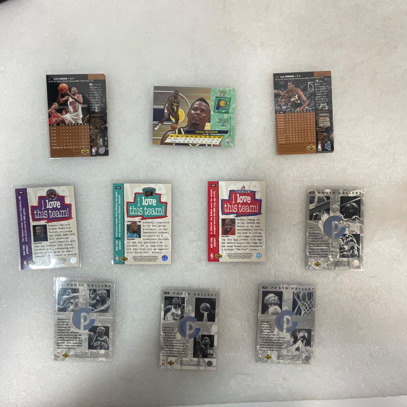 1995-96 NBA Collector's Choice Photo Gallery 10 Card Lot Webber Hill Penny - Image 2