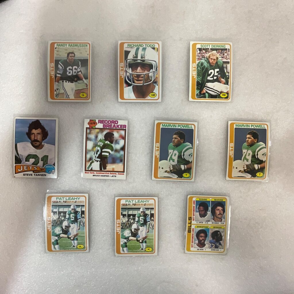 1978 Topps Football Jets 10 Card Lot Richard Todd Bruce Harper Checklist - Image 1