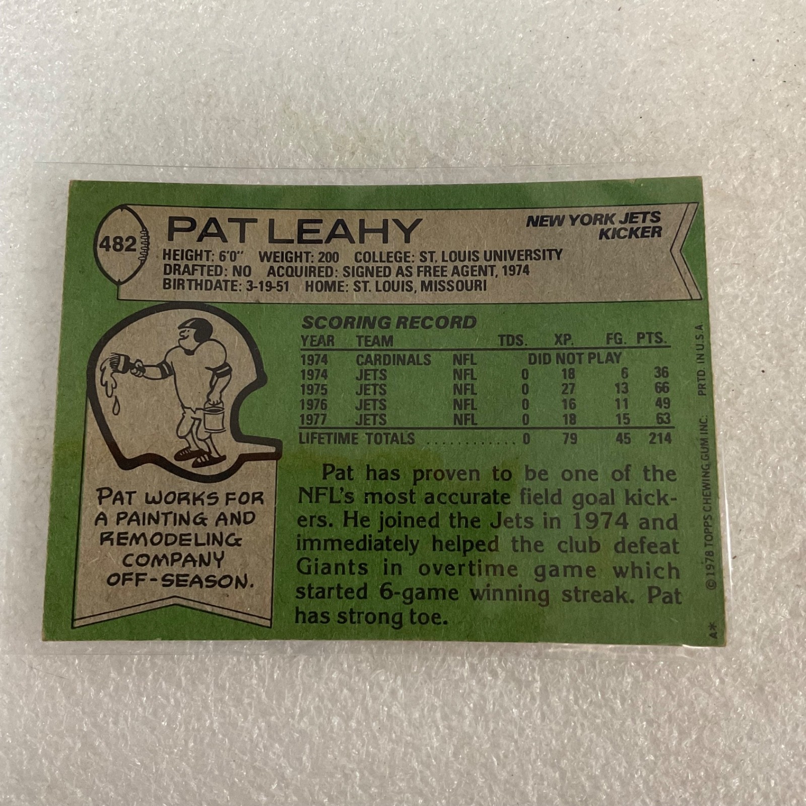 1978 Topps Football Jets 10 Card Lot Richard Todd Bruce Harper Checklist - Image 20