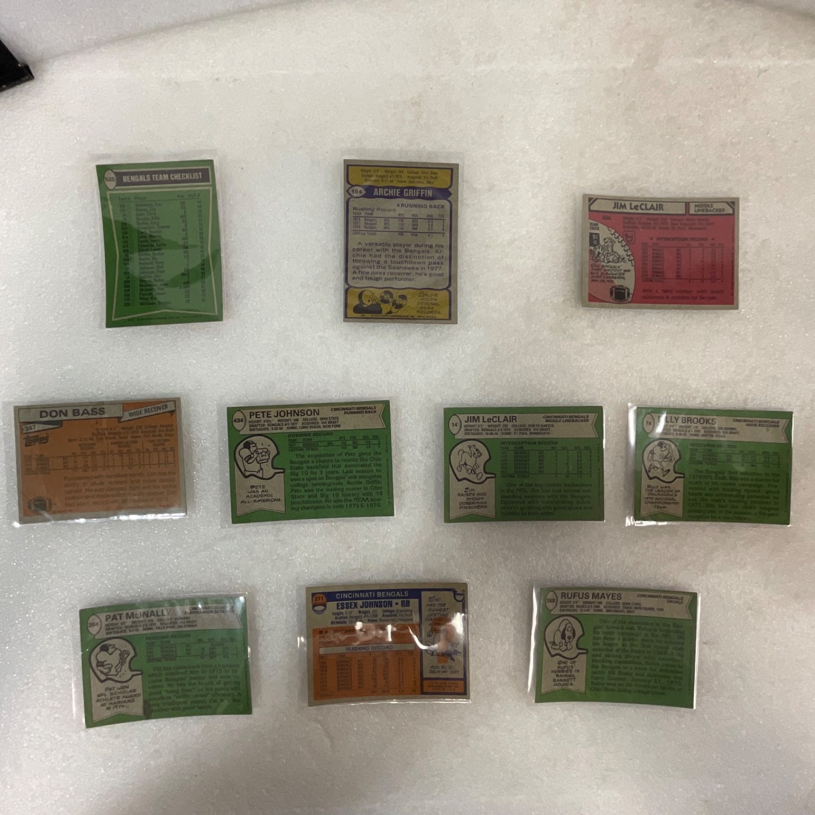 1976-81 Topps Cincinnati Bengals Football 10 Card Lot Archie Griffin - Image 2