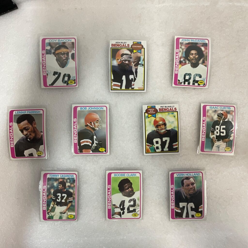 1978-79 Topps Bengals Football 10 Card Lot Riley Curtis Parrish - Image 1