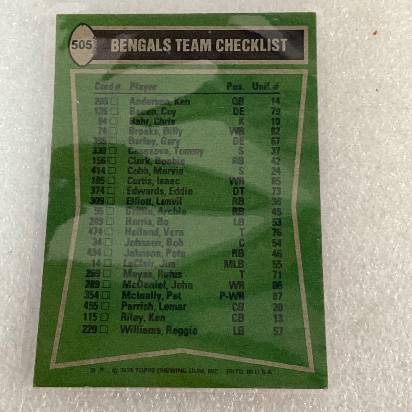 1976-81 Topps Cincinnati Bengals Football 10 Card Lot Archie Griffin - Image 13