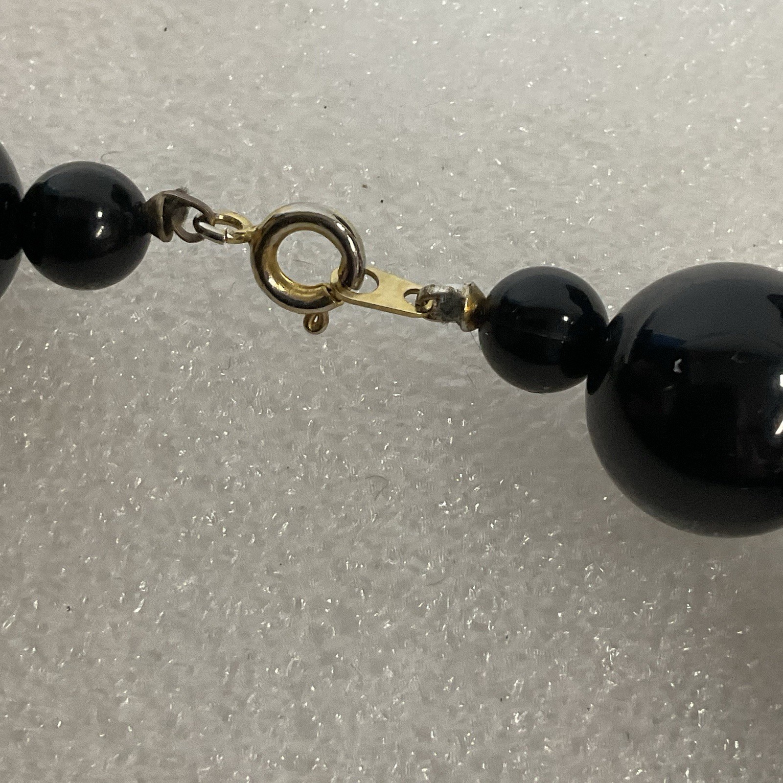 Large Black Bead & Accent Gold Tone Bead Statement 18” Necklace - Image 8