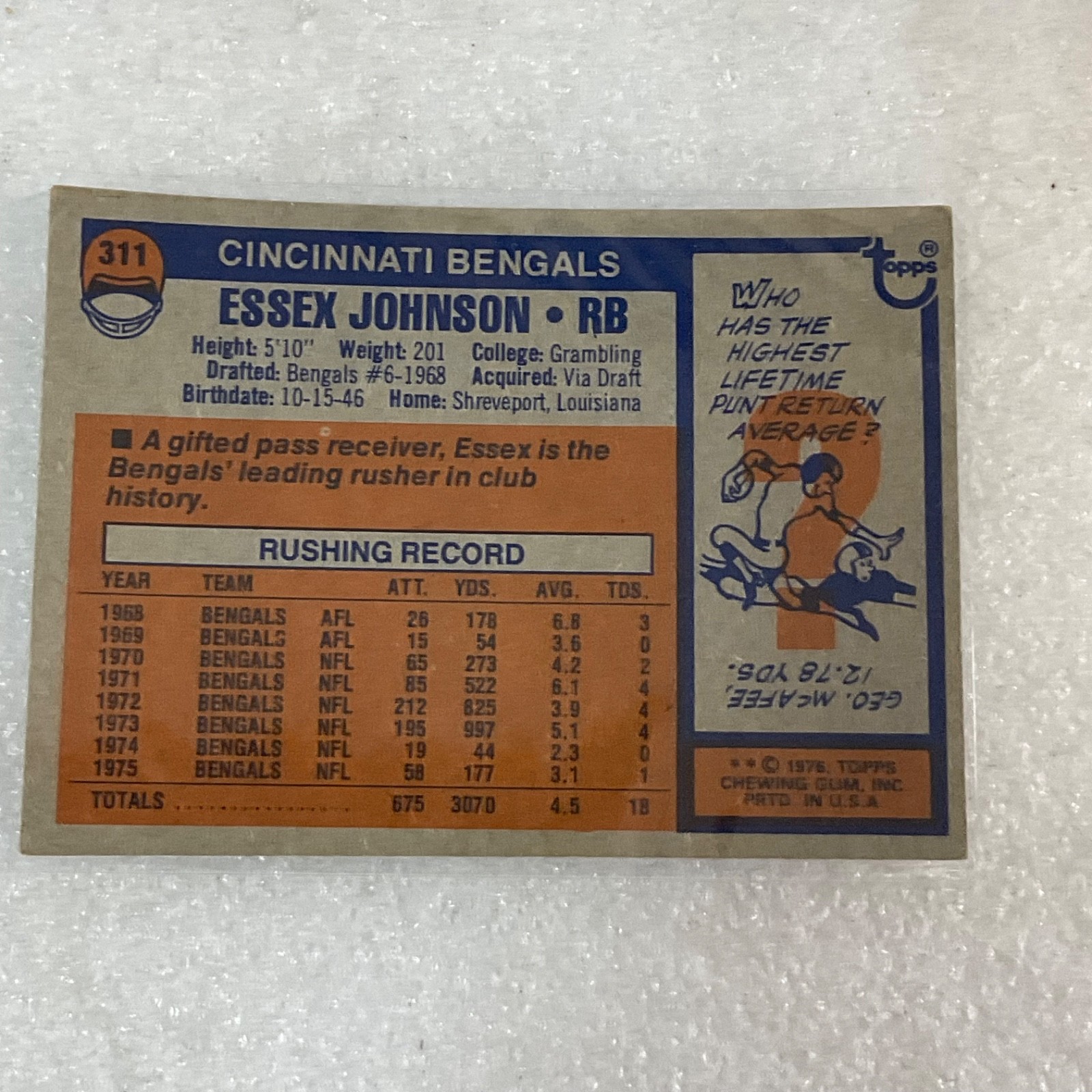 1976-81 Topps Cincinnati Bengals Football 10 Card Lot Archie Griffin - Image 21
