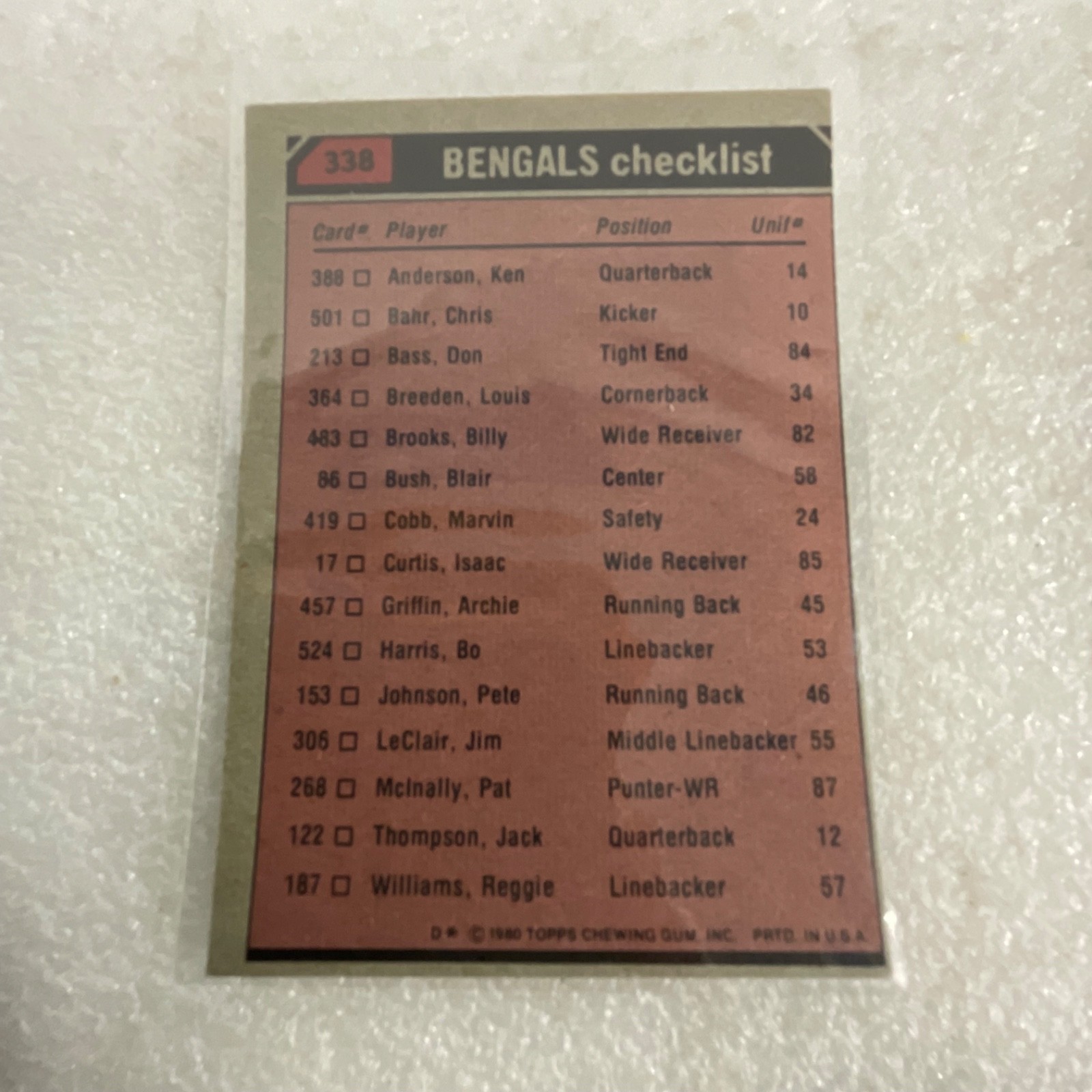 1976-81 Topps NFL Browns Bengals 10 Card Lot Clay Matthews Sipe - Image 14