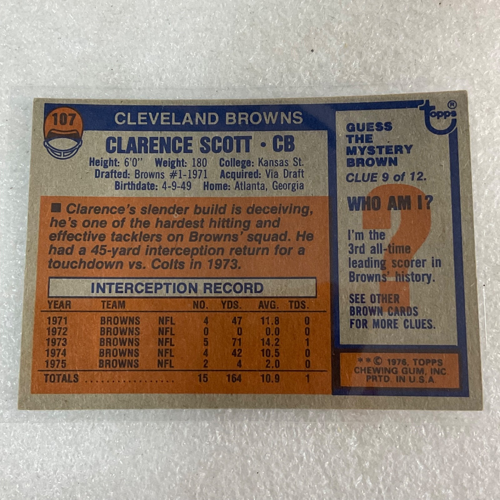 1976-81 Topps NFL Browns Bengals 10 Card Lot Clay Matthews Sipe - Image 21