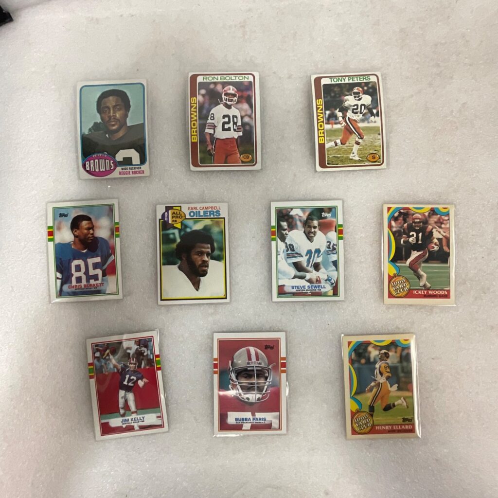 1976-89 Topps Football 10 Card Lot Campbell Kelly 1000 Yard Club - Image 1
