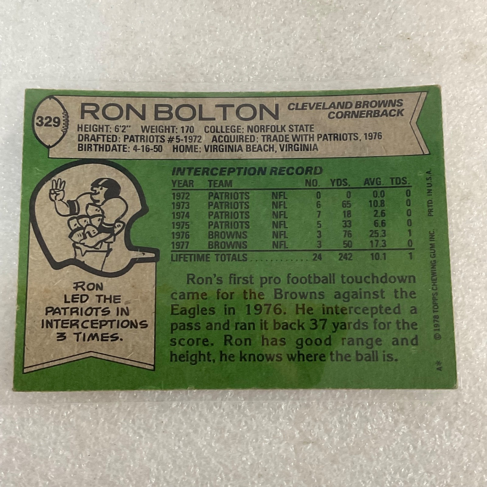 1976-89 Topps Football 10 Card Lot Campbell Kelly 1000 Yard Club - Image 14