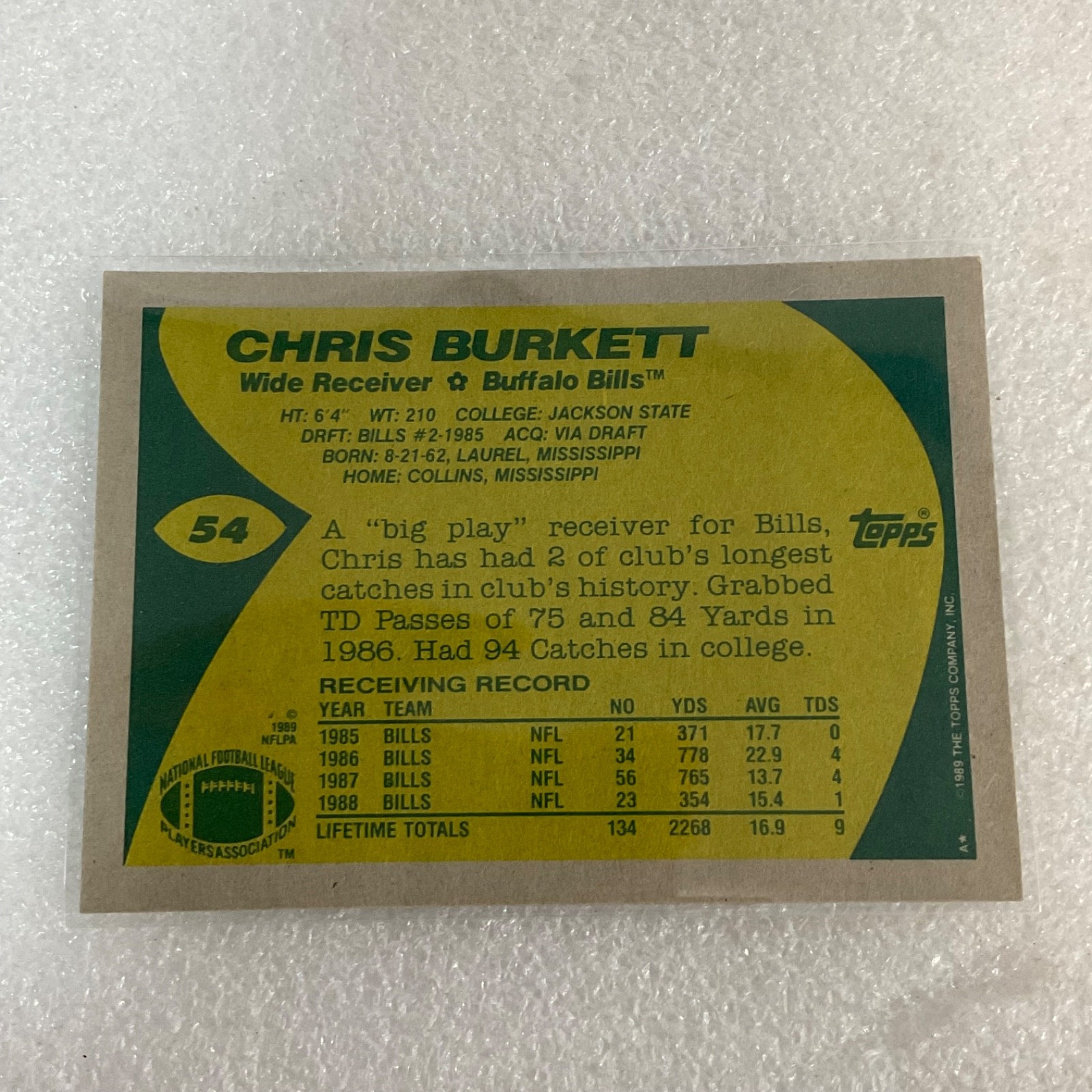 1976-89 Topps Football 10 Card Lot Campbell Kelly 1000 Yard Club - Image 16