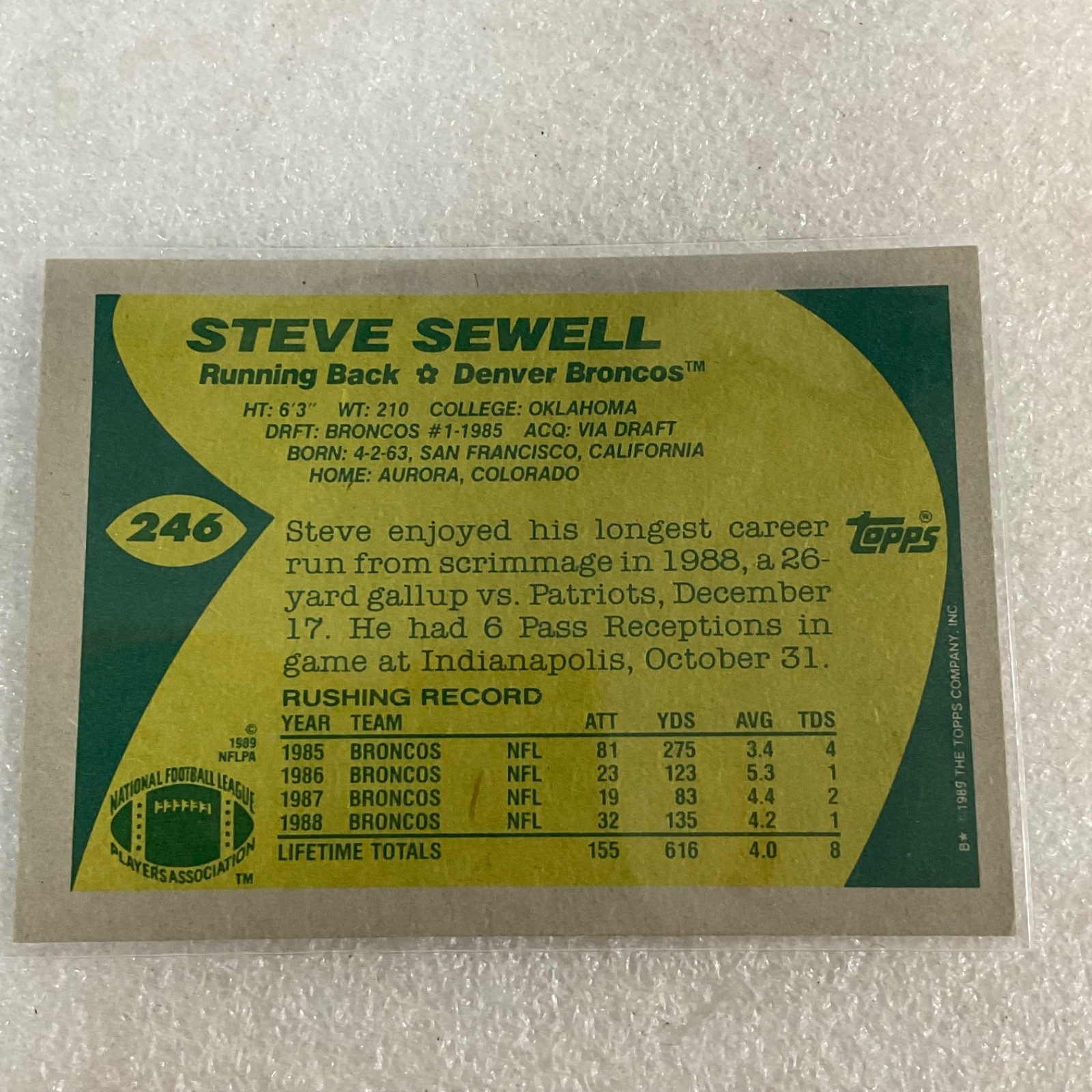 1976-89 Topps Football 10 Card Lot Campbell Kelly 1000 Yard Club - Image 18