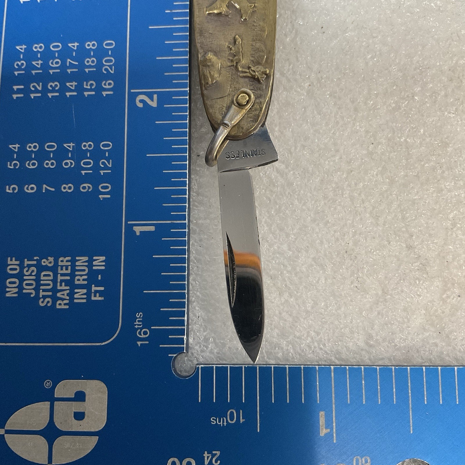 Soligen Germany Antique Brass Hunting Stag Pocket Knife 2 Blades - Image 11