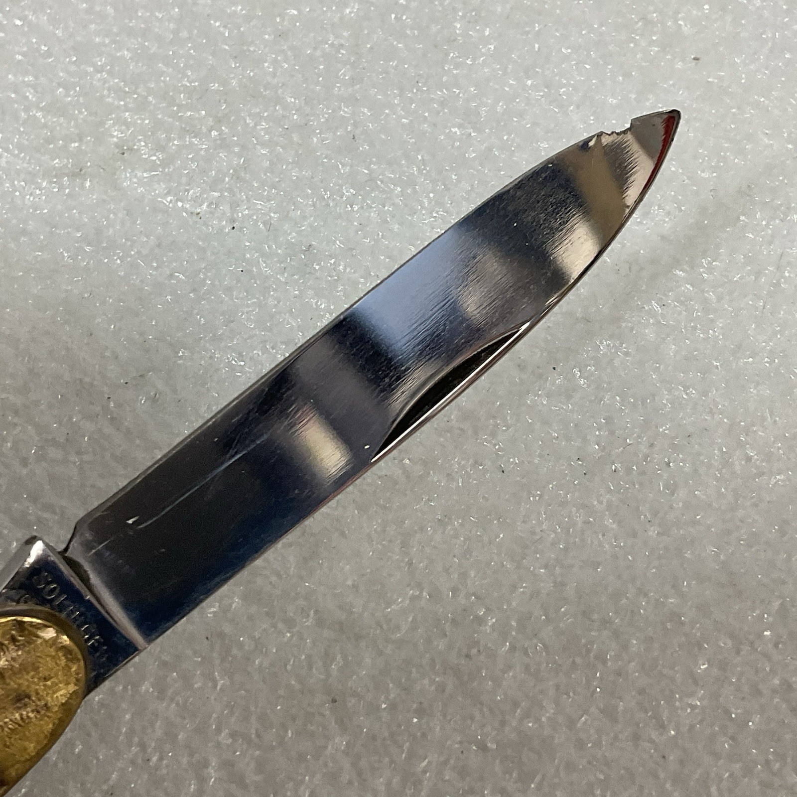Soligen Germany Antique Brass Hunting Stag Pocket Knife 2 Blades - Image 13